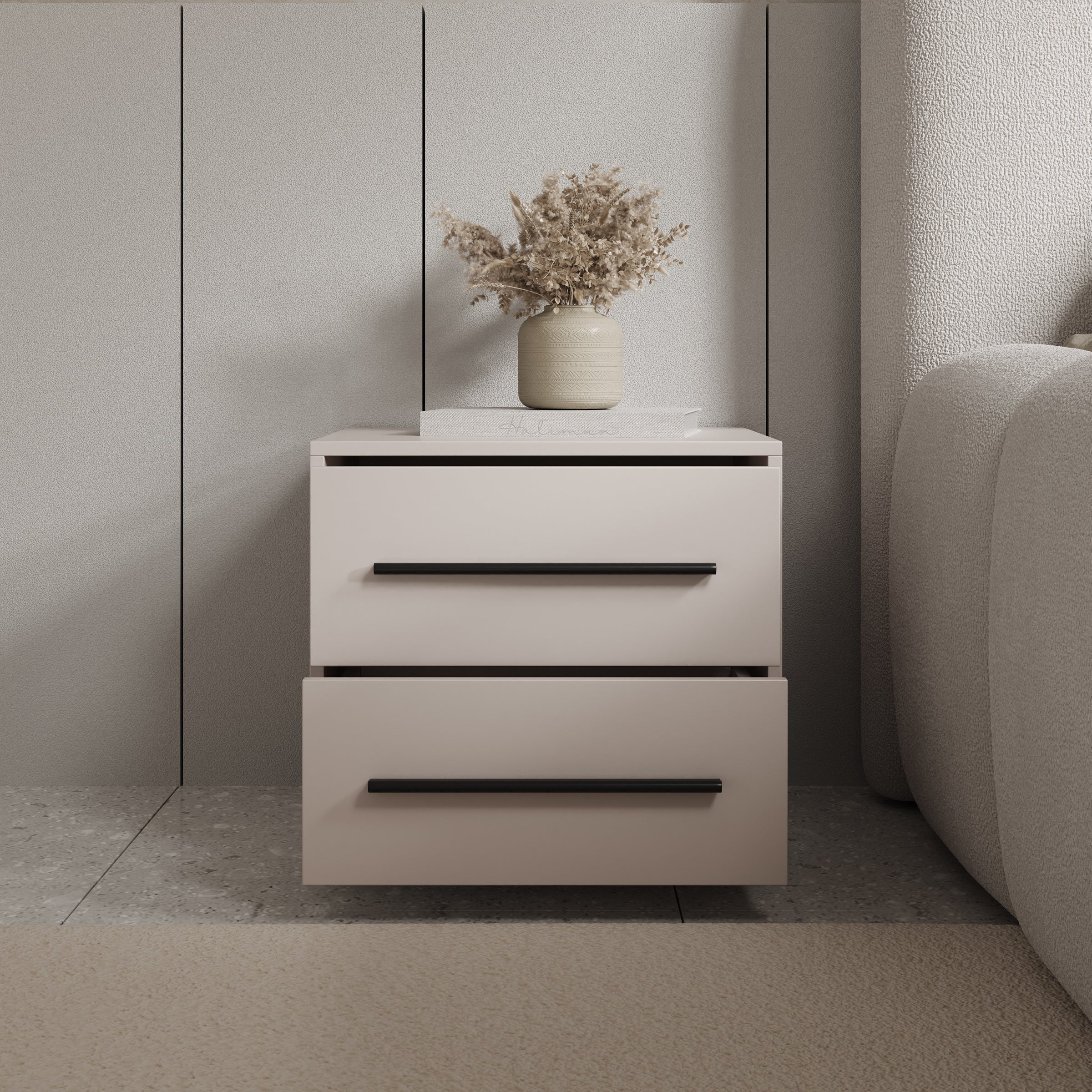 Montalo - Nachtkastje - Beige - 51x40x47 cm