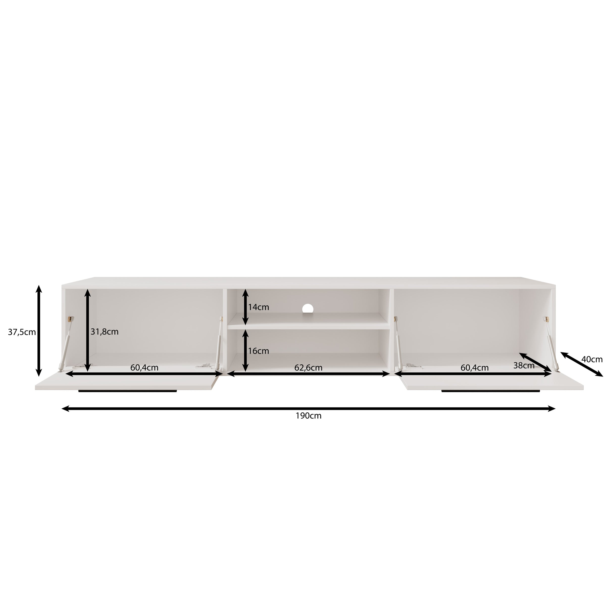 Montalo - TV-Meubel - Beige - 190x40x38 cm