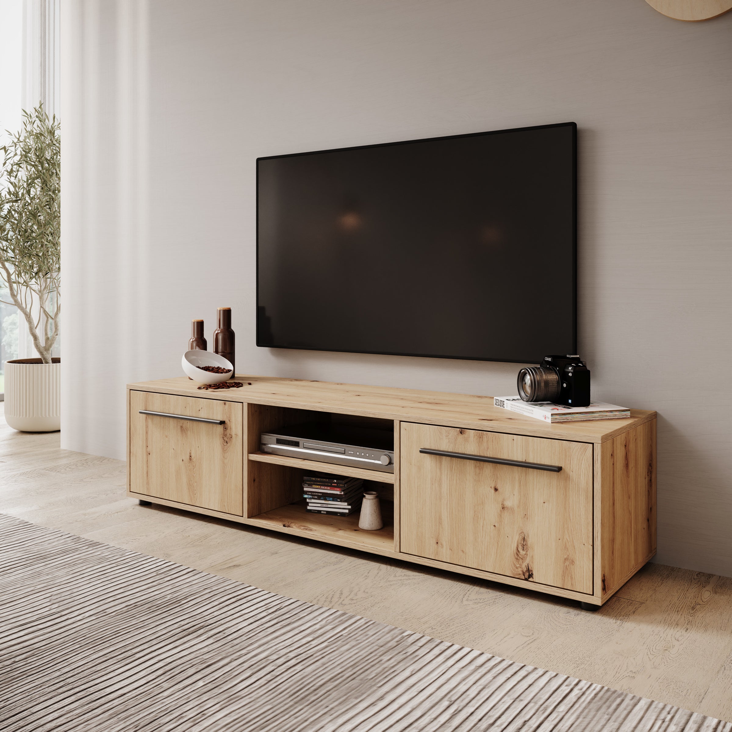 Montalo - TV-Meubel - Eikenpatroon - 150x40x38 cm