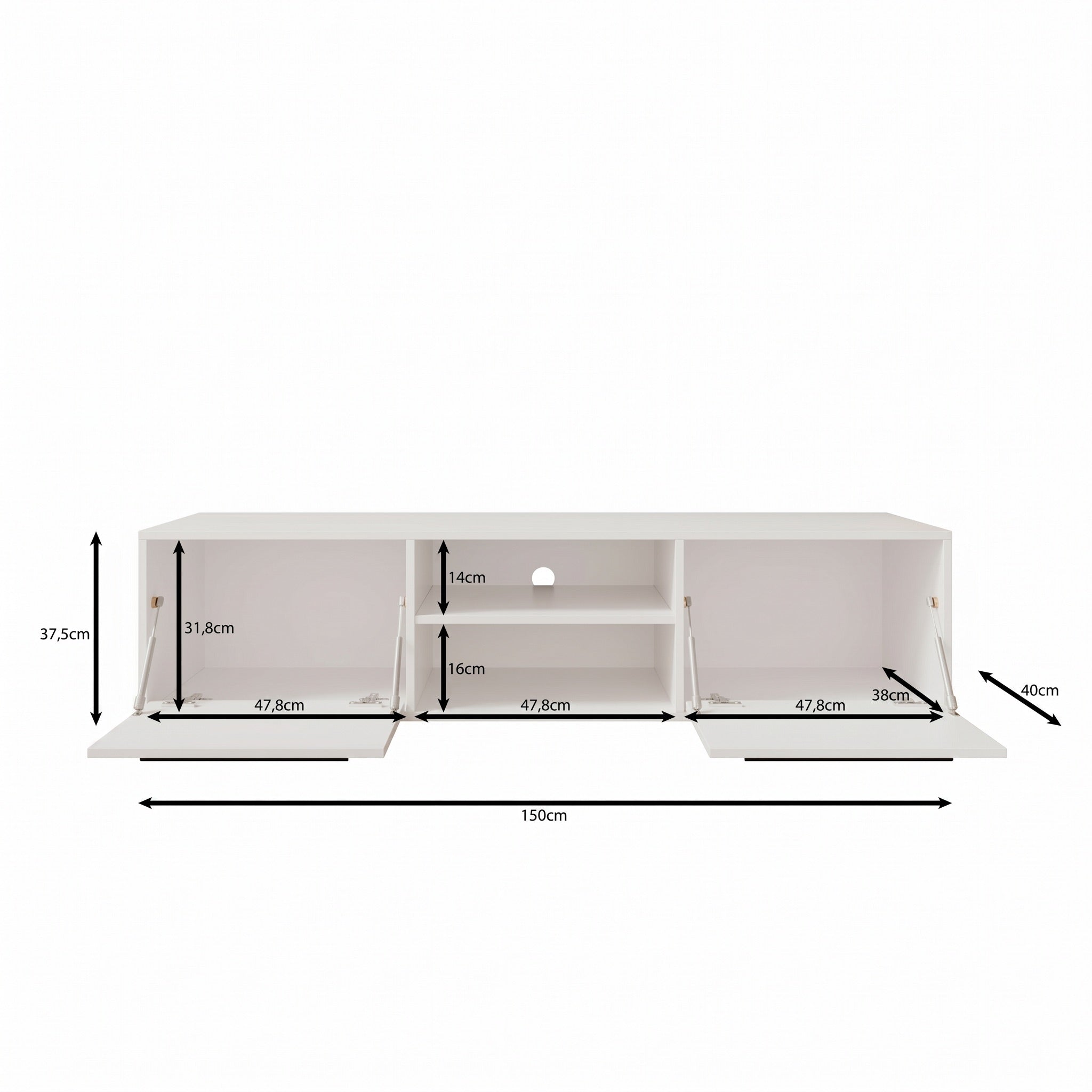 Montalo - TV-Meubel - Eikenpatroon - 150x40x38 cm