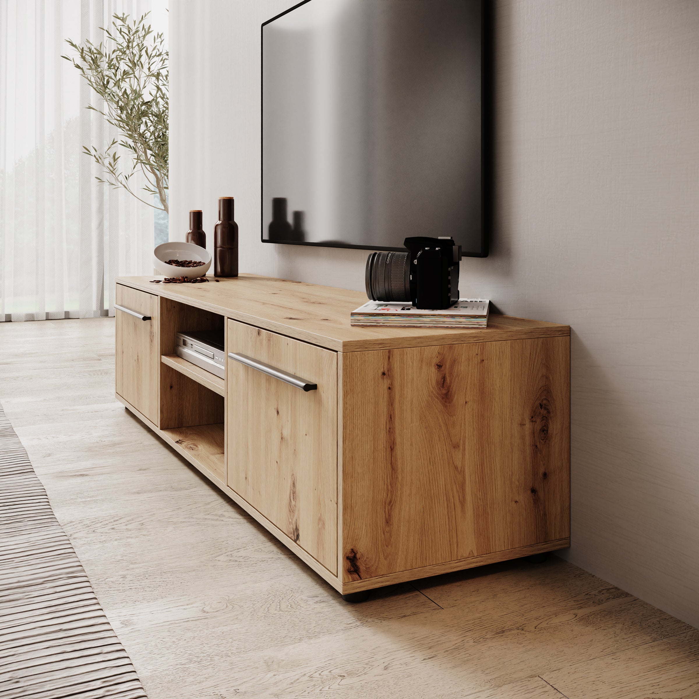 Montalo - TV-Meubel - Eikenpatroon - 150x40x38 cm