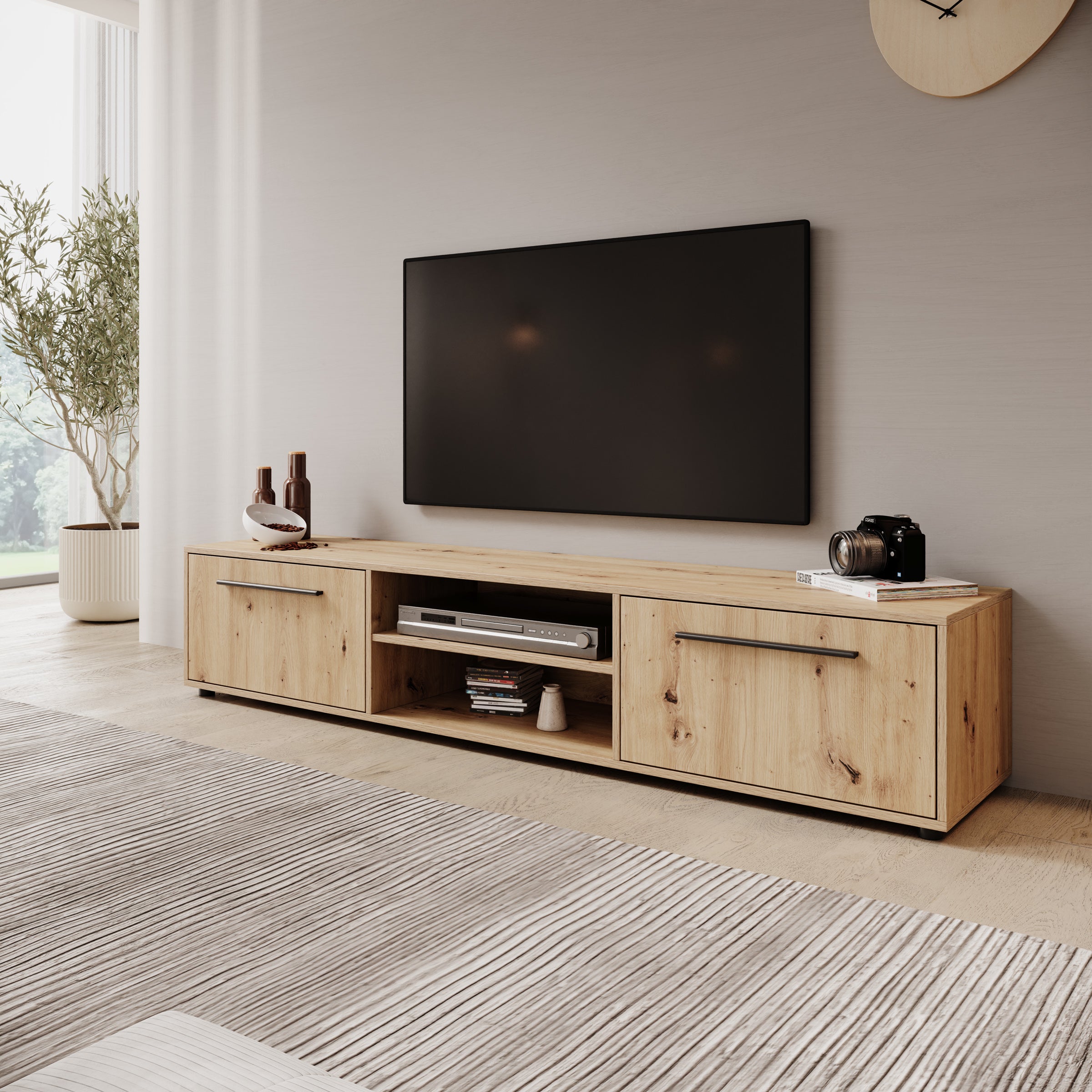 Montalo - TV-Meubel - Eikenpatroon - 190x40x38 cm