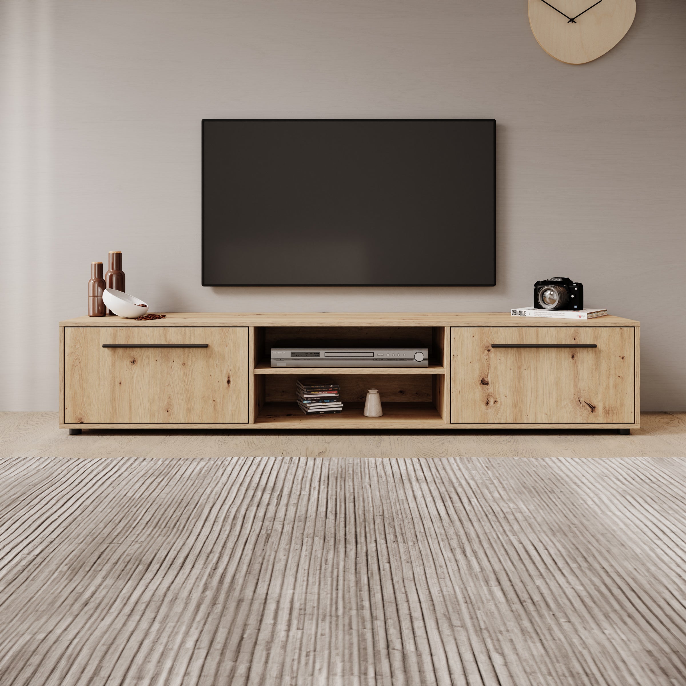 Montalo - TV-Meubel - Eikenpatroon - 190x40x38 cm