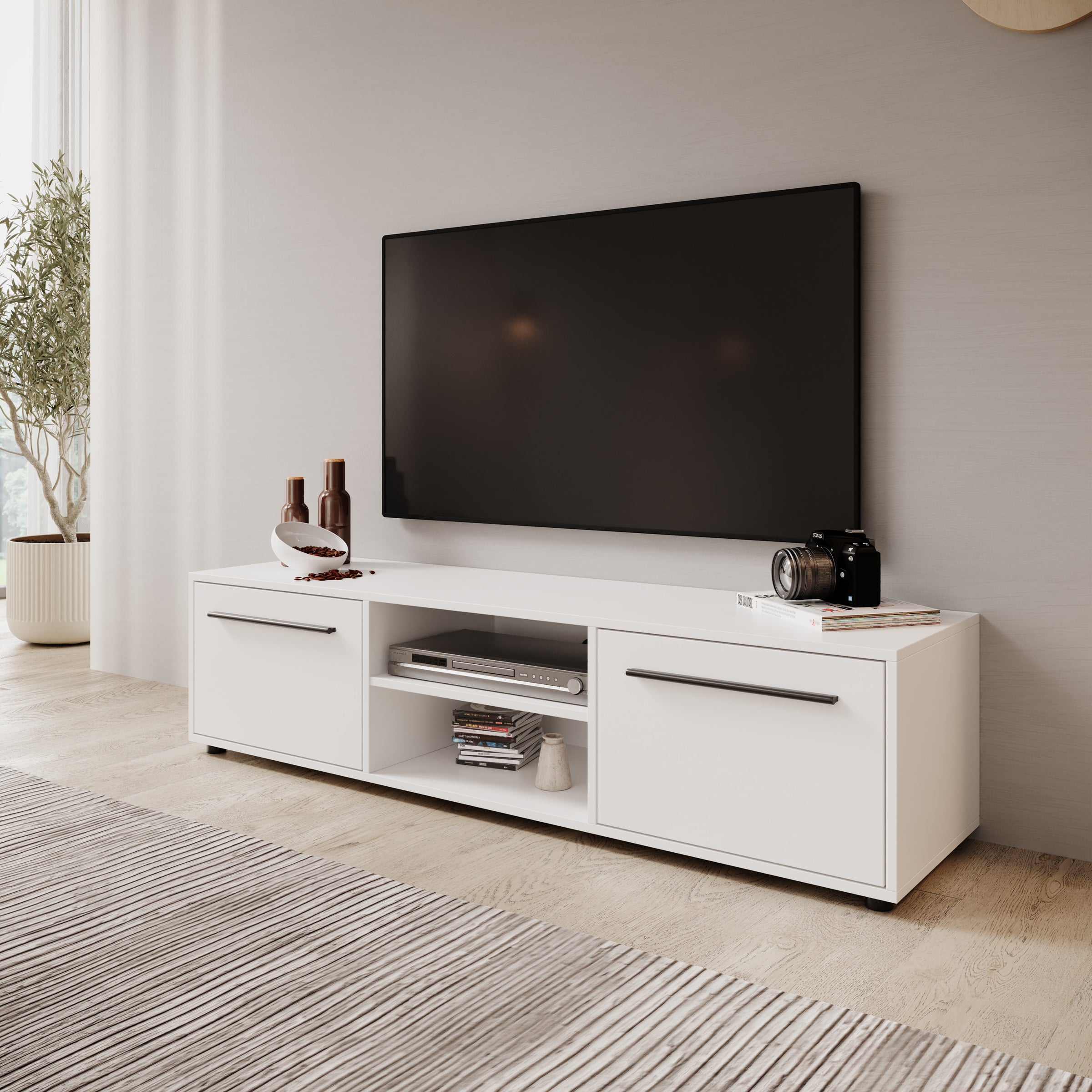 Montalo - TV-Meubel - Wit - 150x40x38 cm
