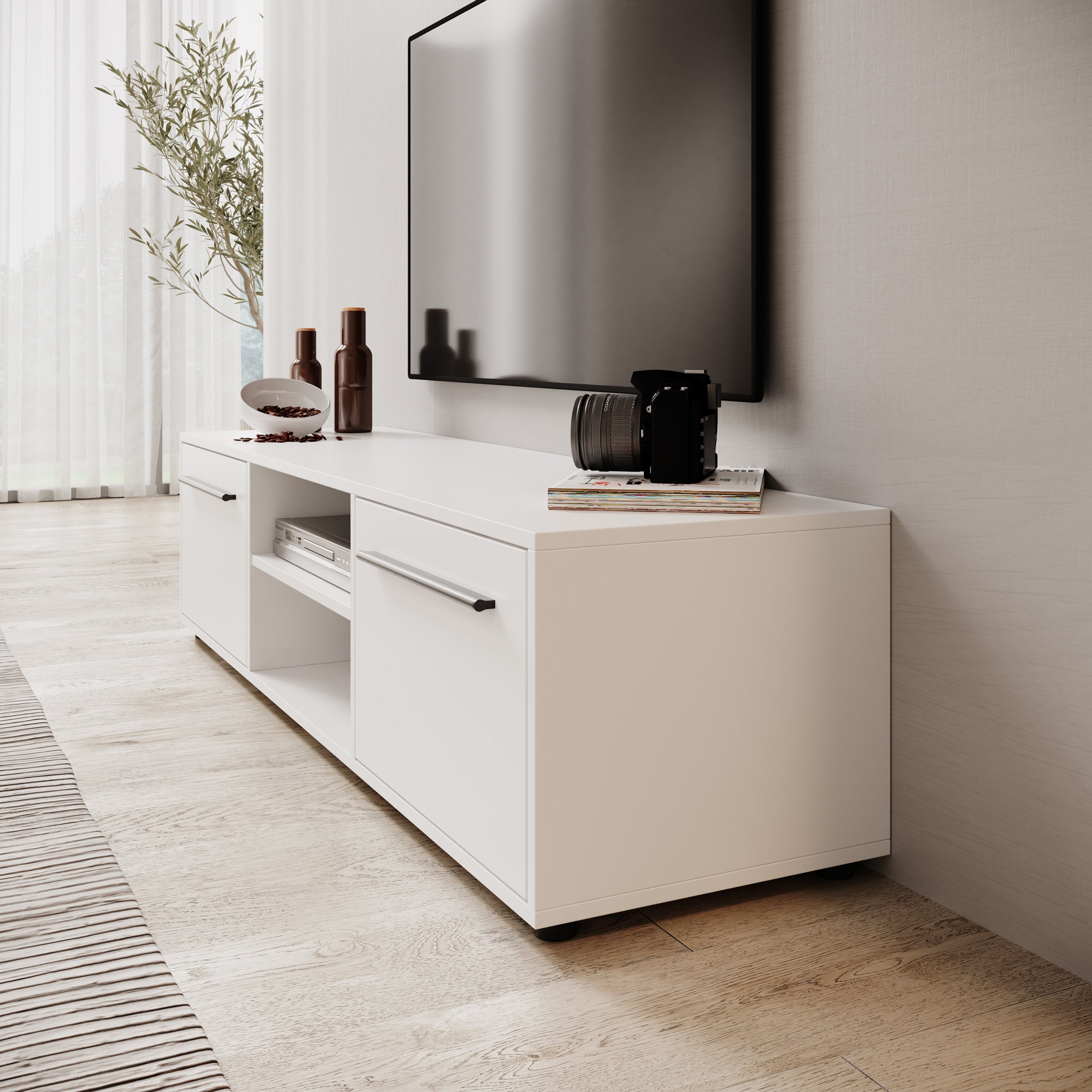 Montalo - TV-Meubel - Wit - 150x40x38 cm