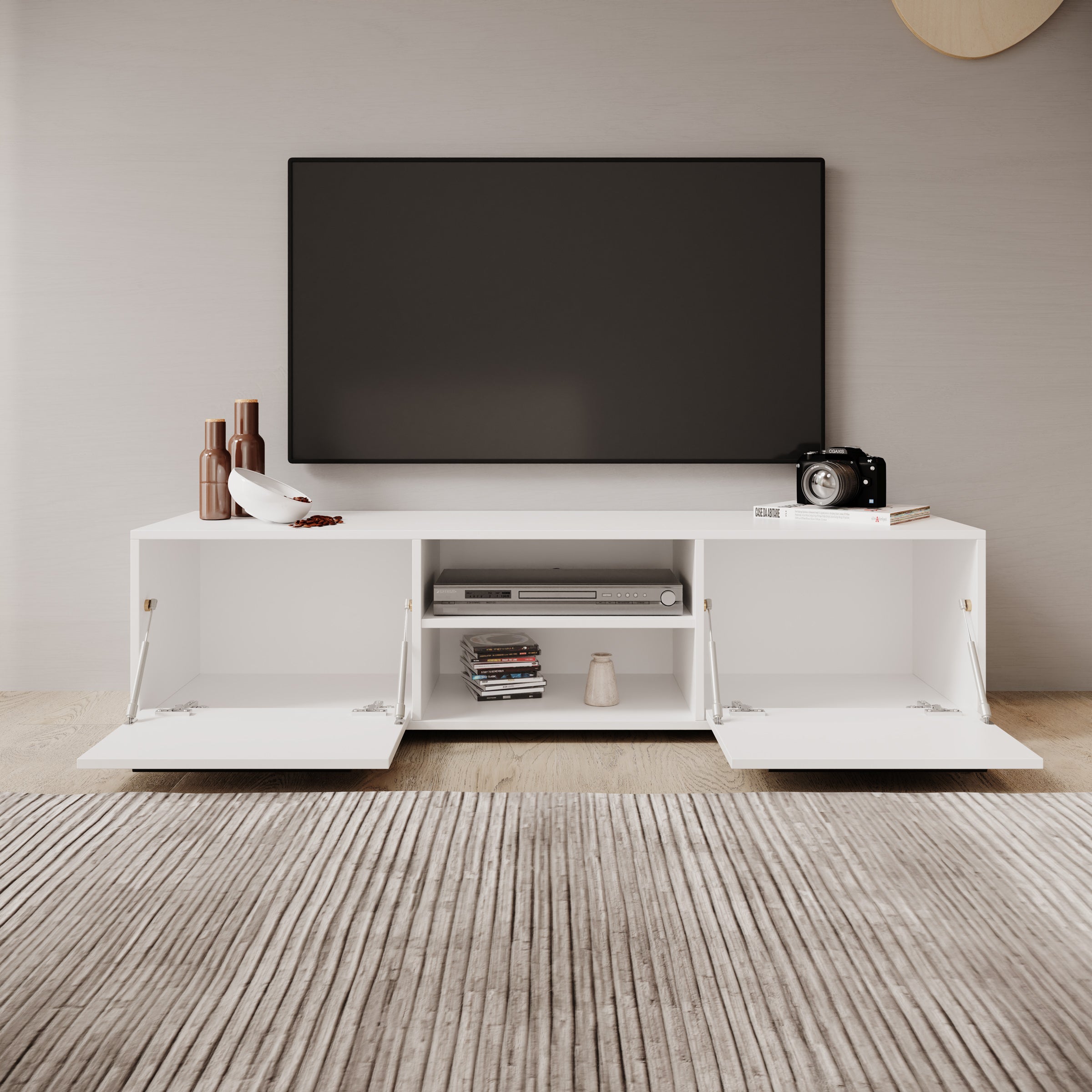 Montalo - TV-Meubel - Wit - 150x40x38 cm