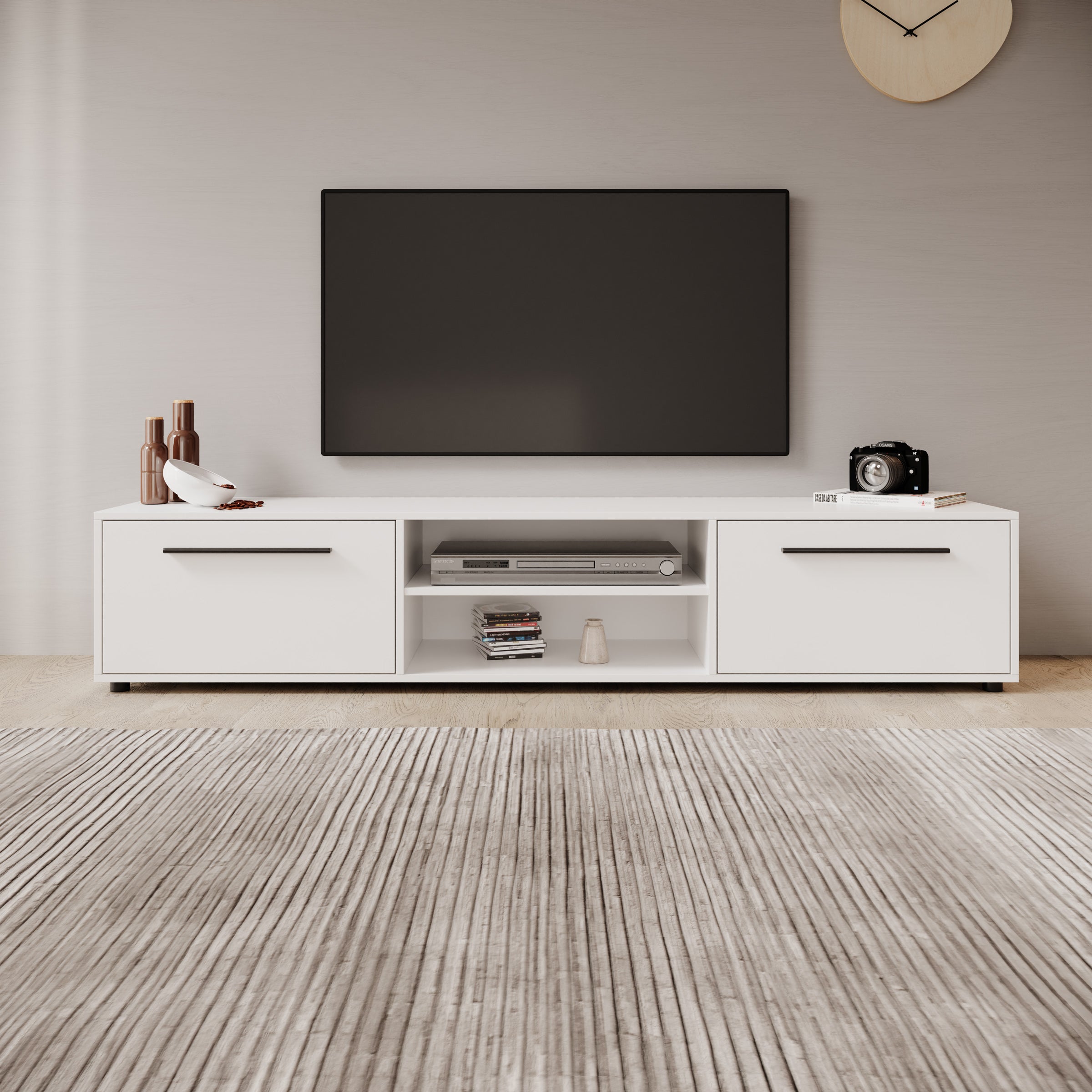 Montalo - TV-Meubel - Wit - 190x40x38 cm