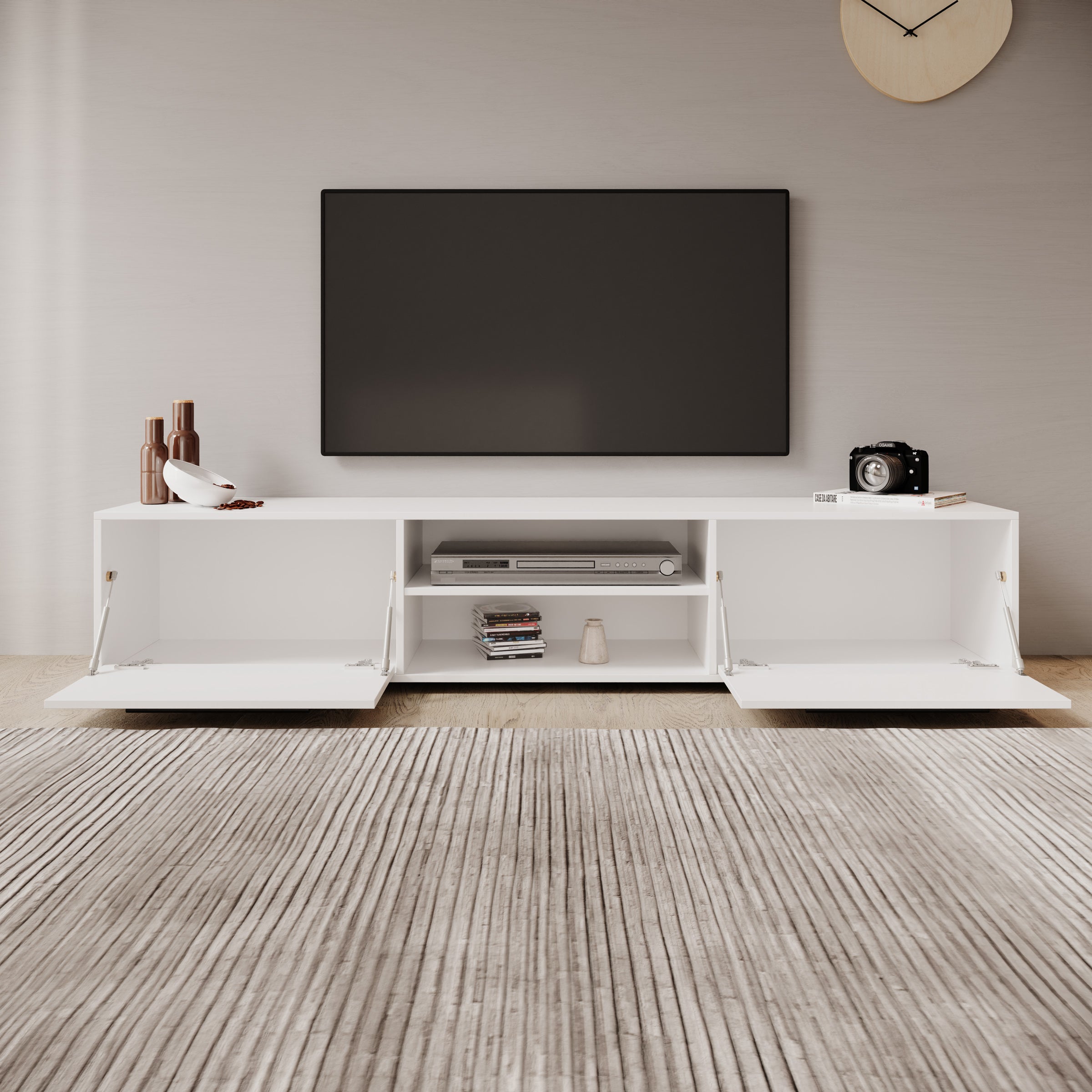Montalo - TV-Meubel - Wit - 190x40x38 cm