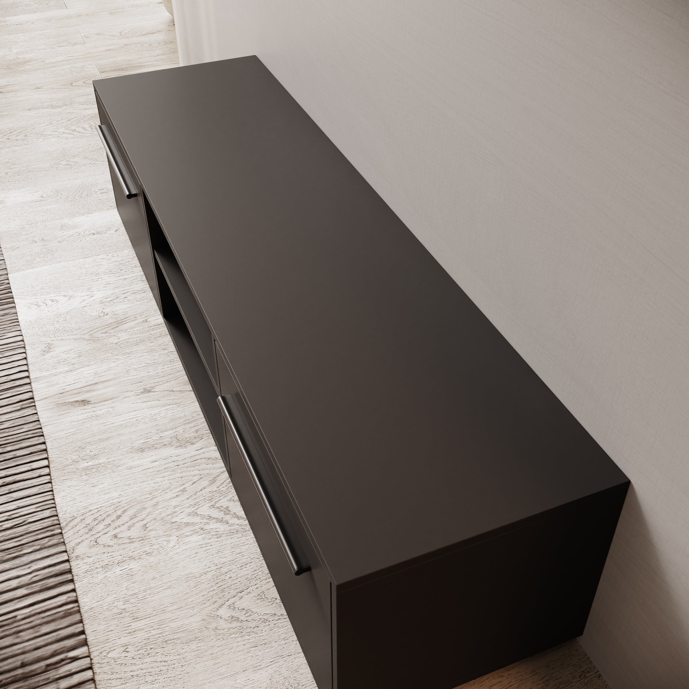 Montalo - TV-Meubel - Zwart - 150x40x38 cm
