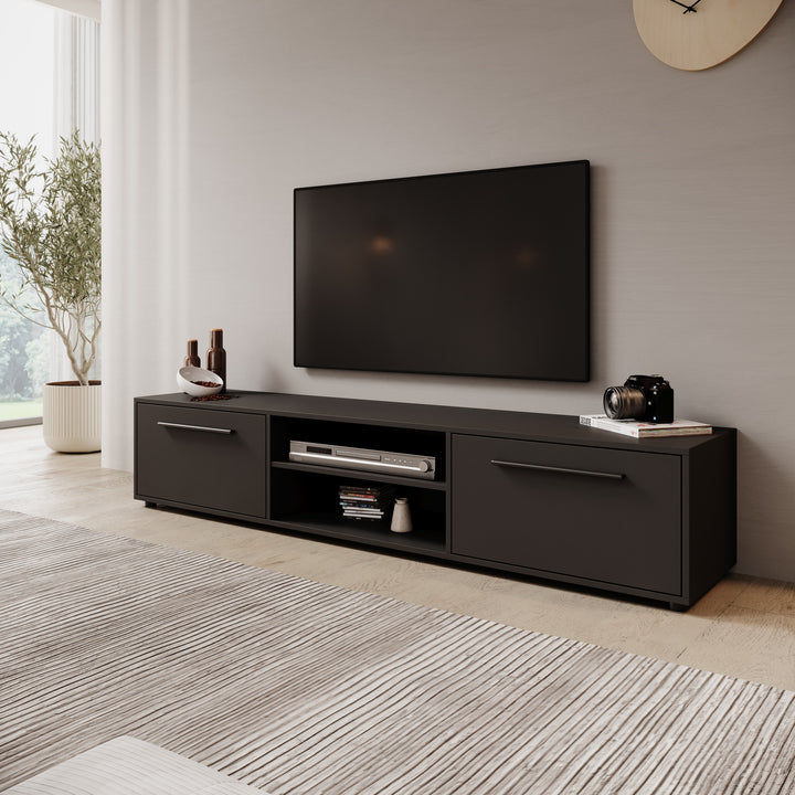 Montalo - TV-Meubel - Zwart - 190x40x38 cm