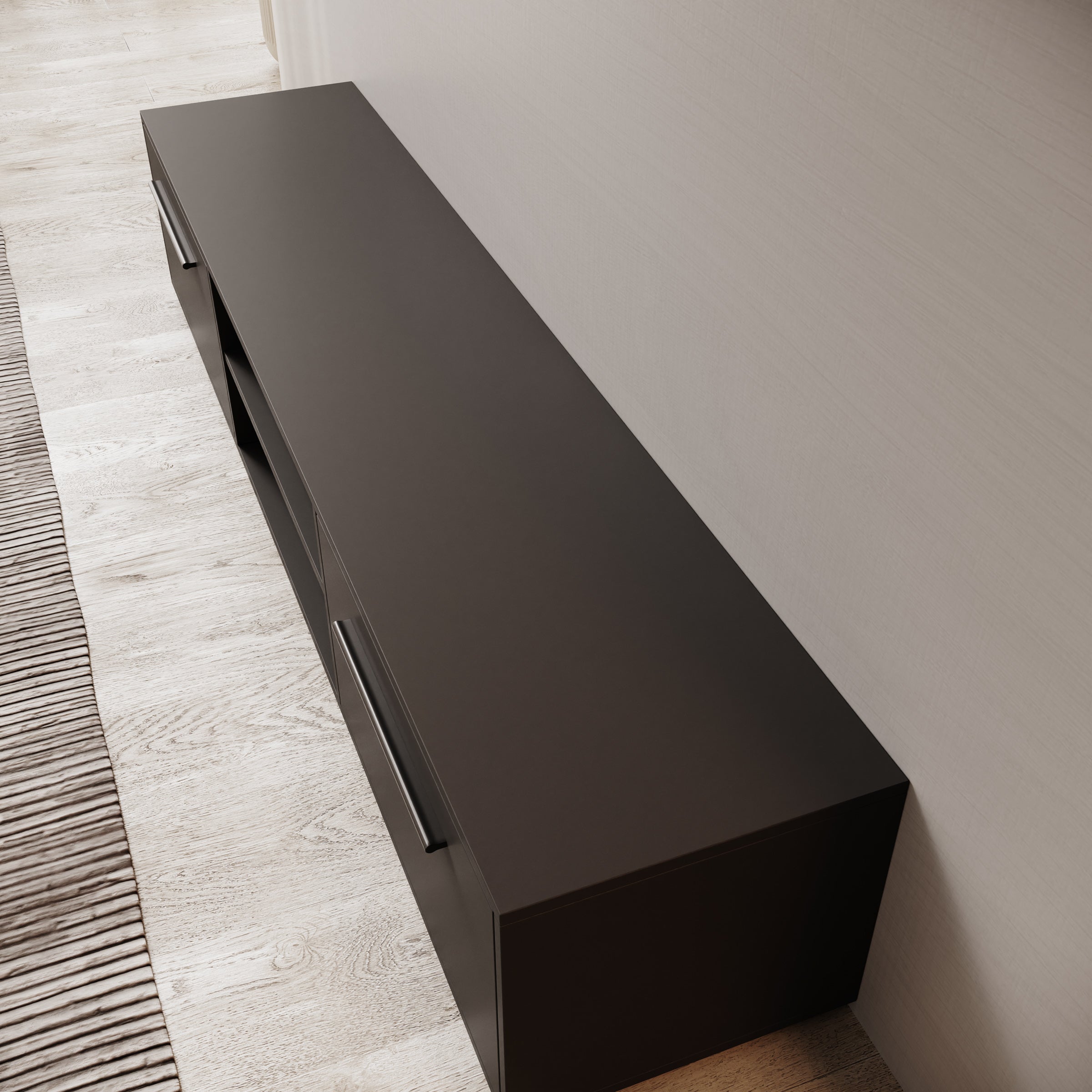 Montalo - TV-Meubel - Zwart - 190x40x38 cm