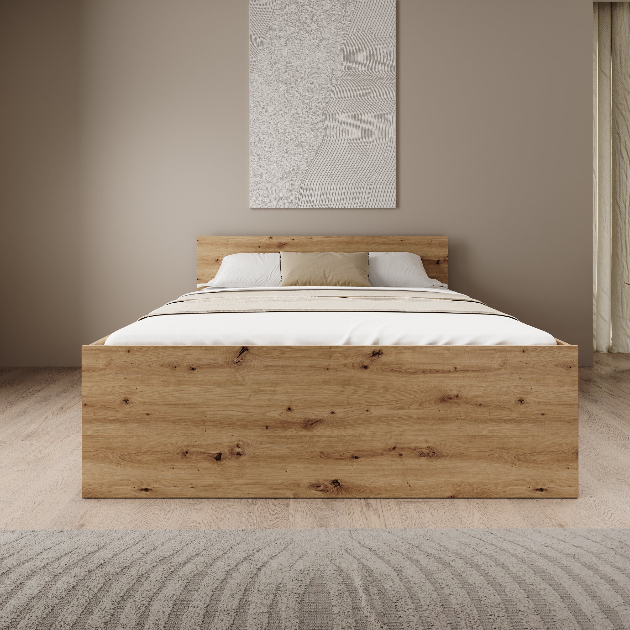 Montalo - Tweepersoonsbed - Eikenpatroon - 160x200 cm