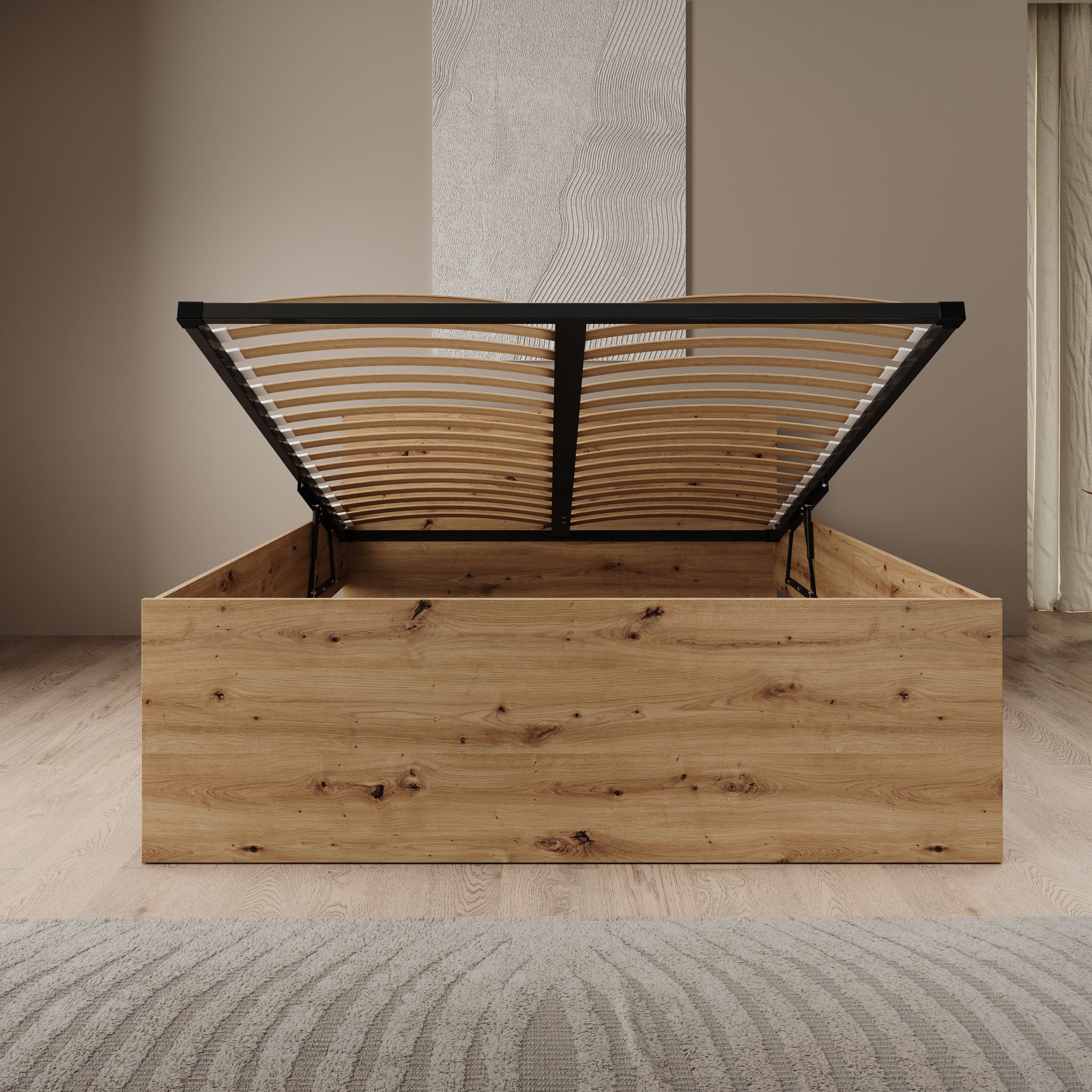 Montalo - Tweepersoonsbed - Eikenpatroon - 160x200 cm