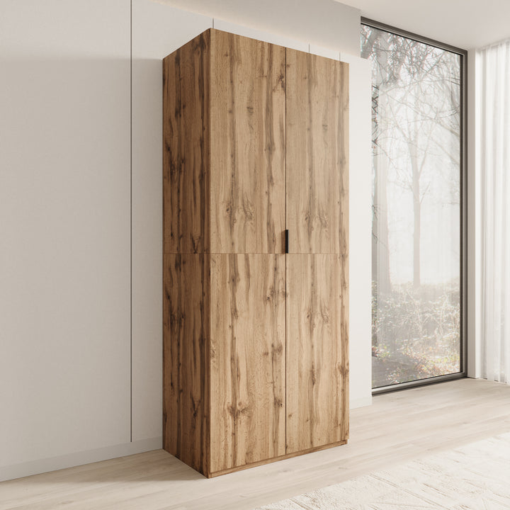 Montclair - Kledingkast 2-deurs - Eikenpatroon - 90x53x215 cm