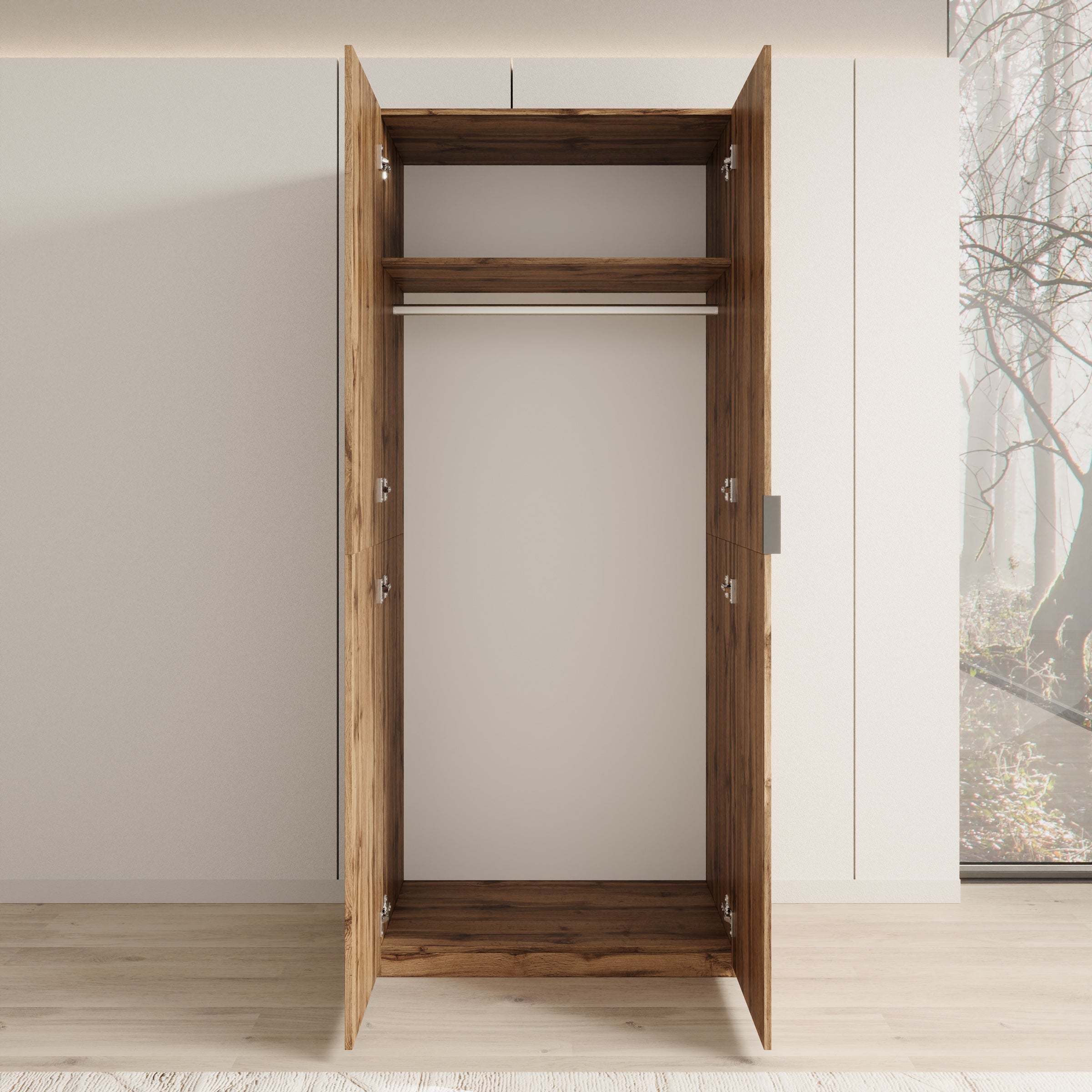 Montclair - Kledingkast 2-deurs - Eikenpatroon - 90x53x215 cm