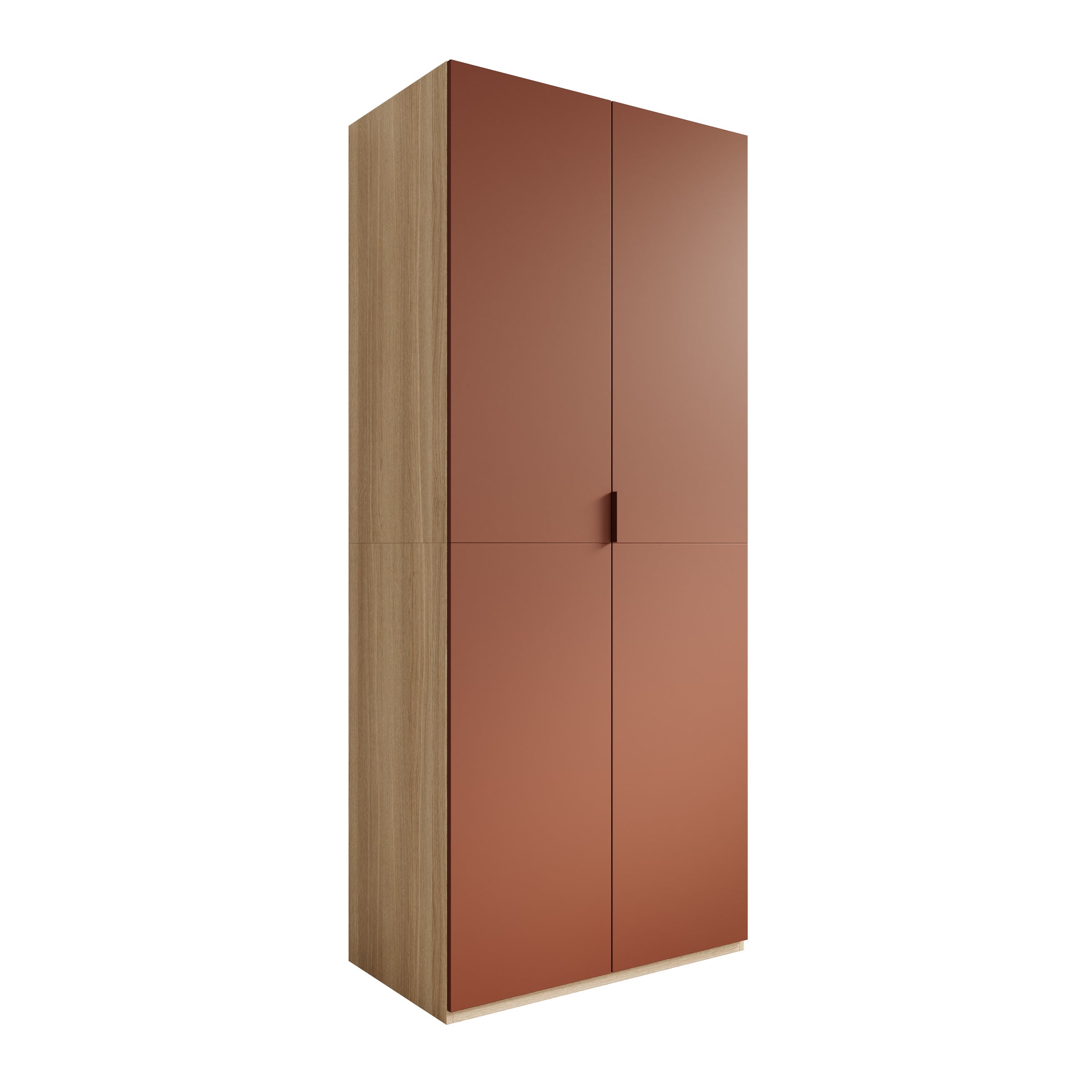 Montclair - Kledingkast 2-deurs - Terracotta/Eikenpatroon - 90x53x215 cm