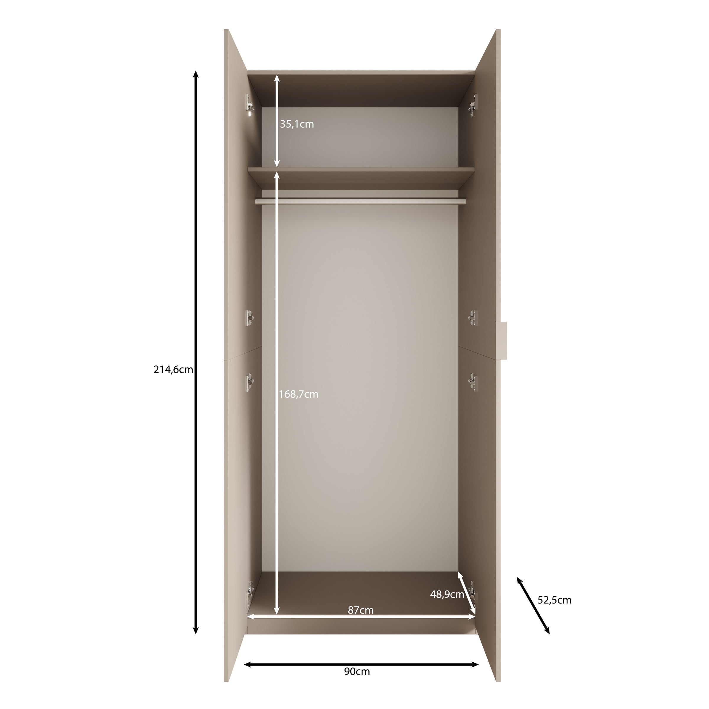 Montclair - Kledingkast 2-deurs - Terracotta/Eikenpatroon - 90x53x215 cm
