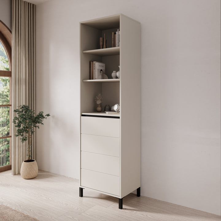 Montellini - Boekenkast - Beige - 55x40x193 cm