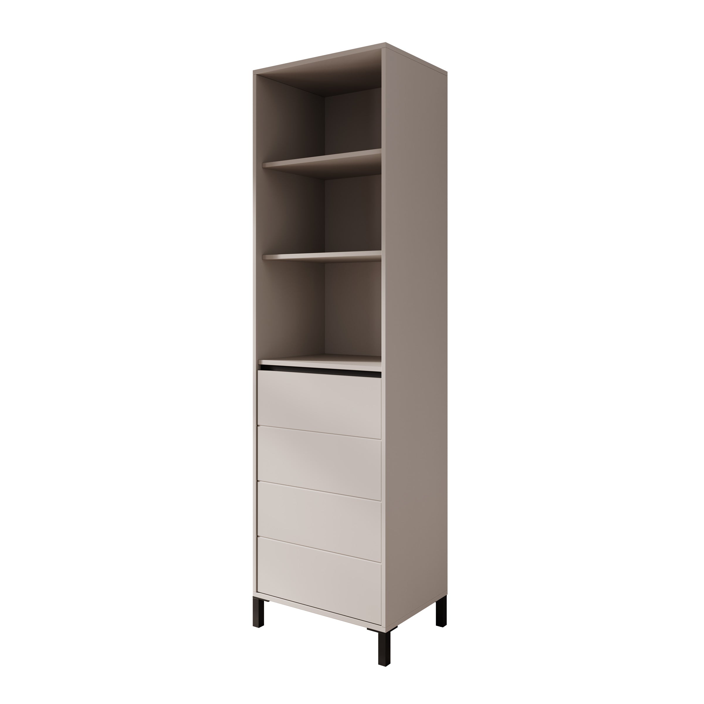 Montellini - Boekenkast - Beige - 55x40x193 cm