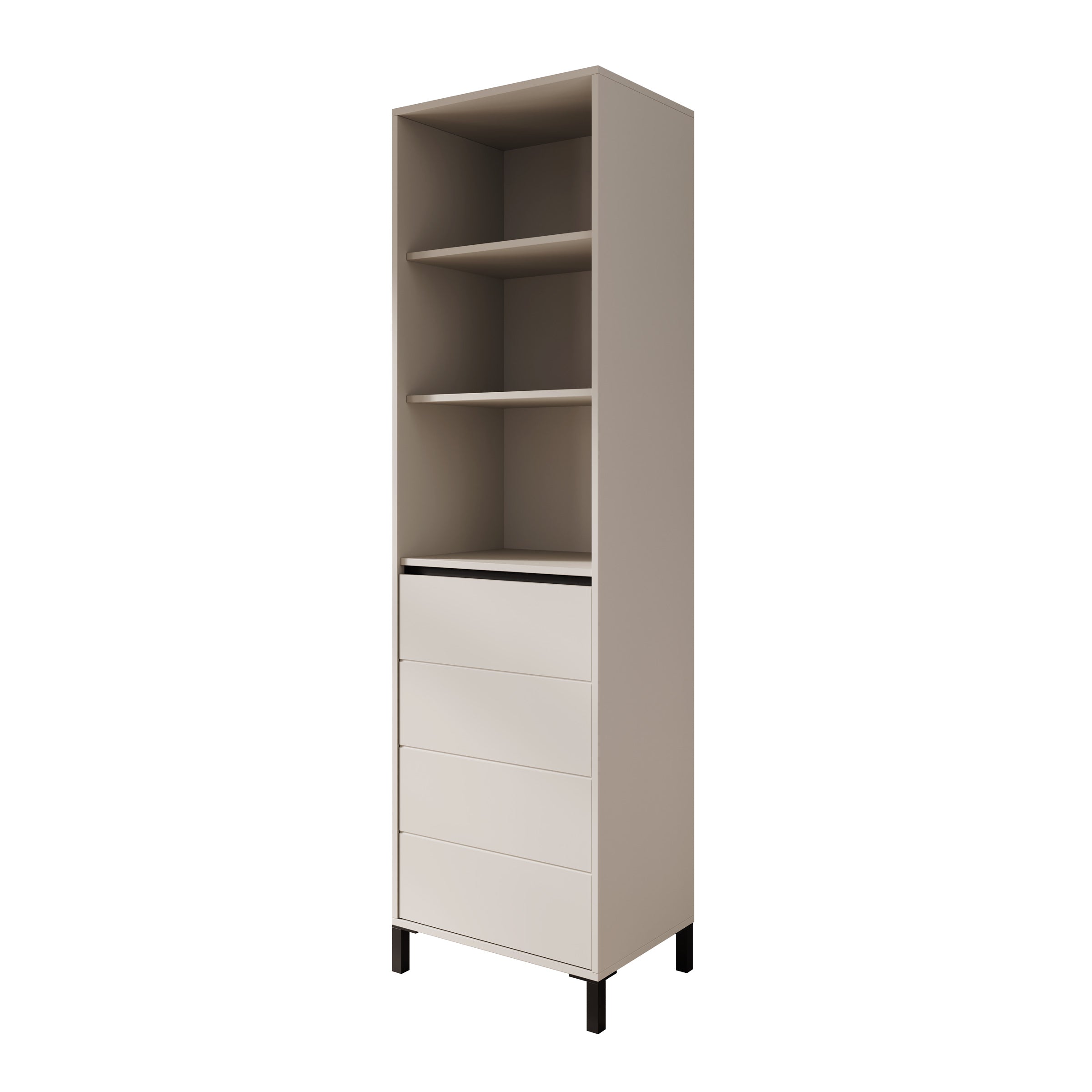 Montellini - Boekenkast - Beige - 55x40x193 cm