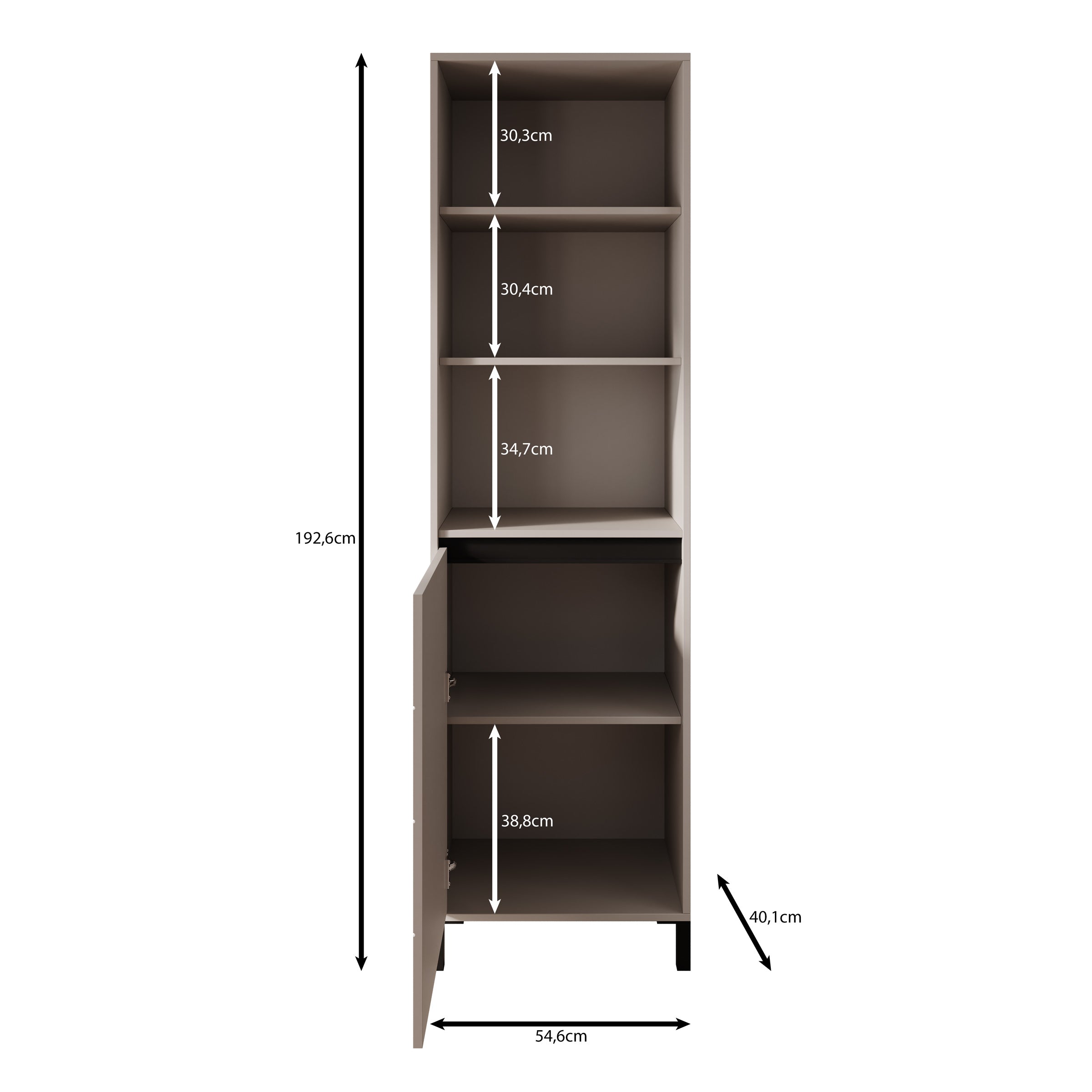 Montellini - Boekenkast - Eikenpatroon - 55x40x193 cm