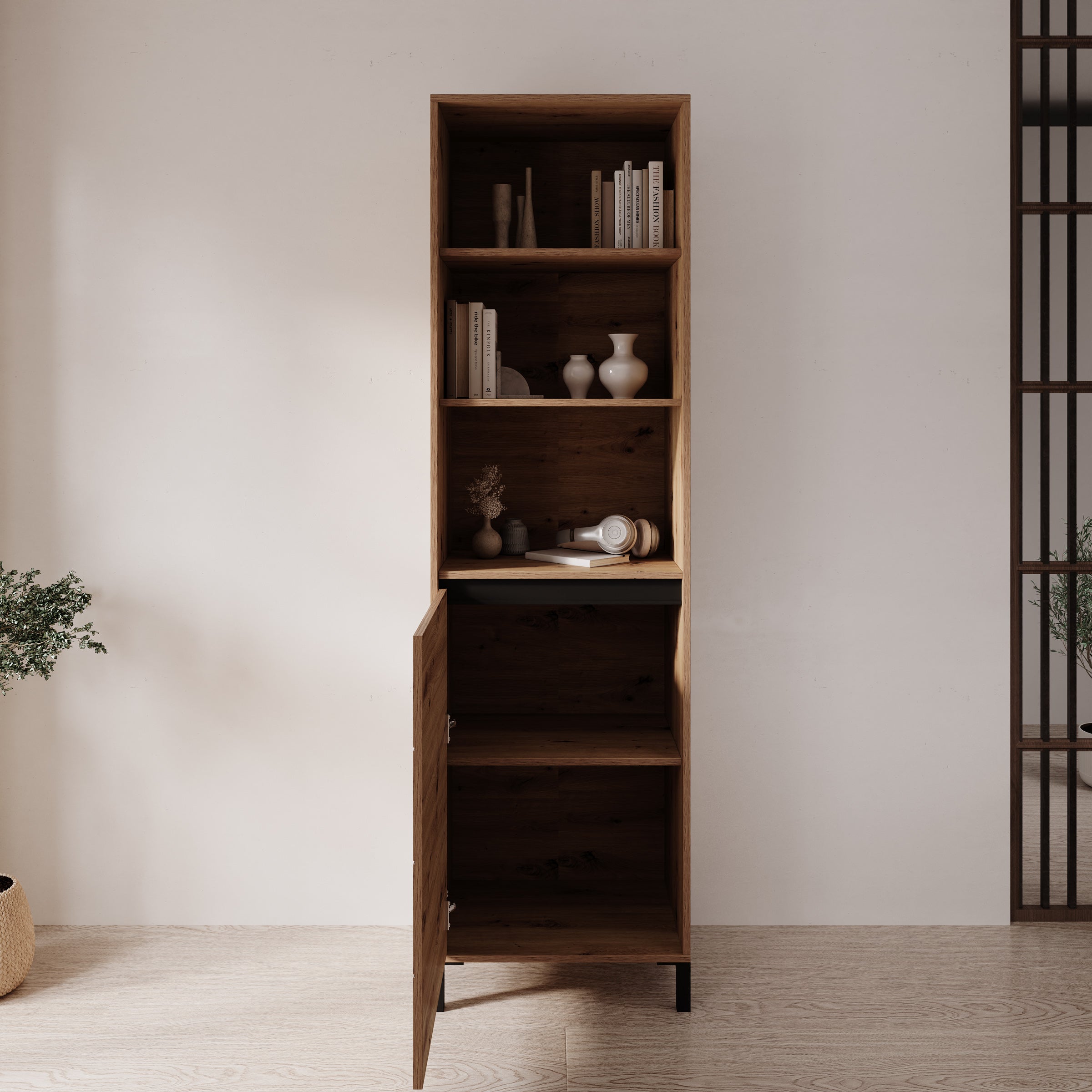 Montellini - Boekenkast - Eikenpatroon - 55x40x193 cm