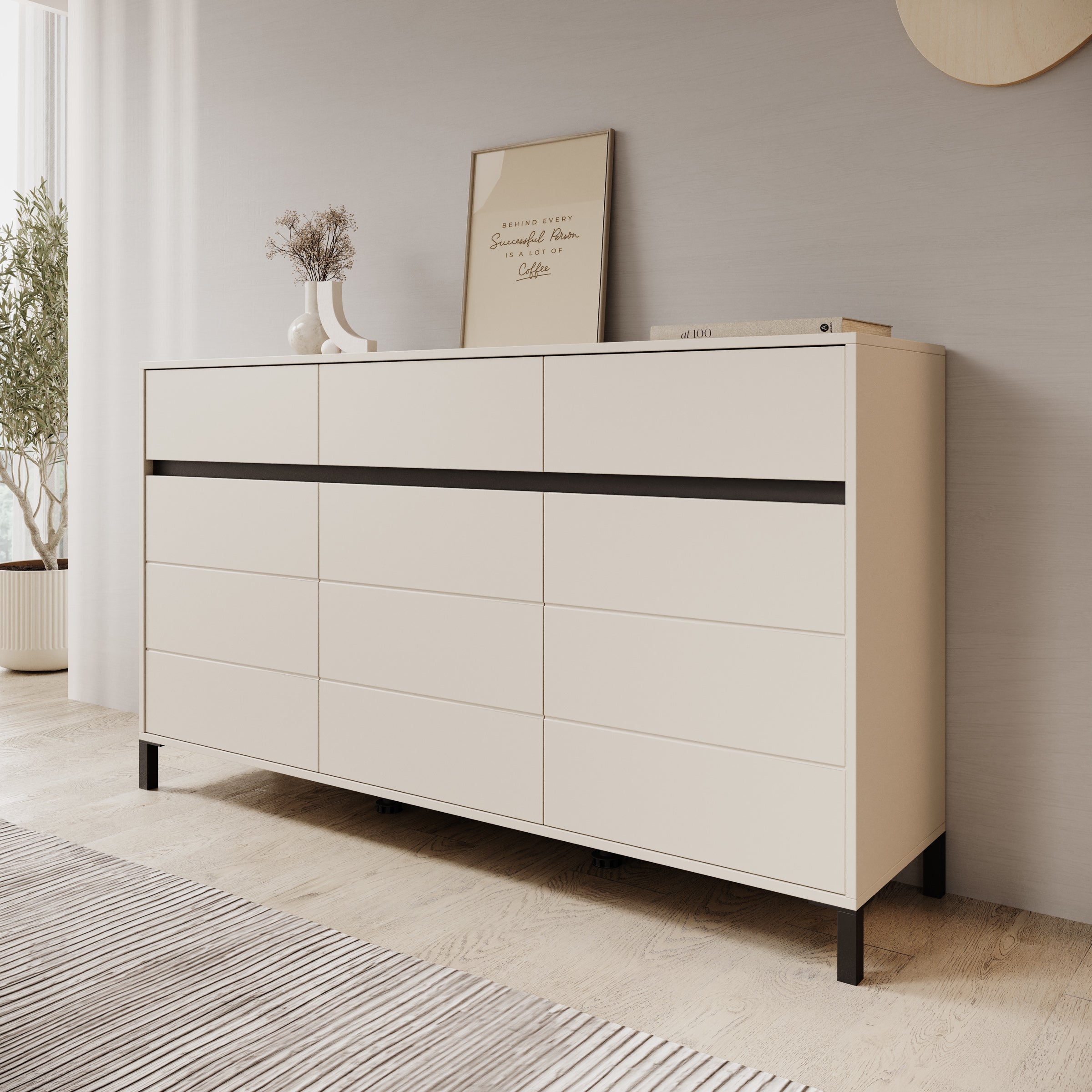 Montellini - Dressoir - Beige - 157x40x90 cm