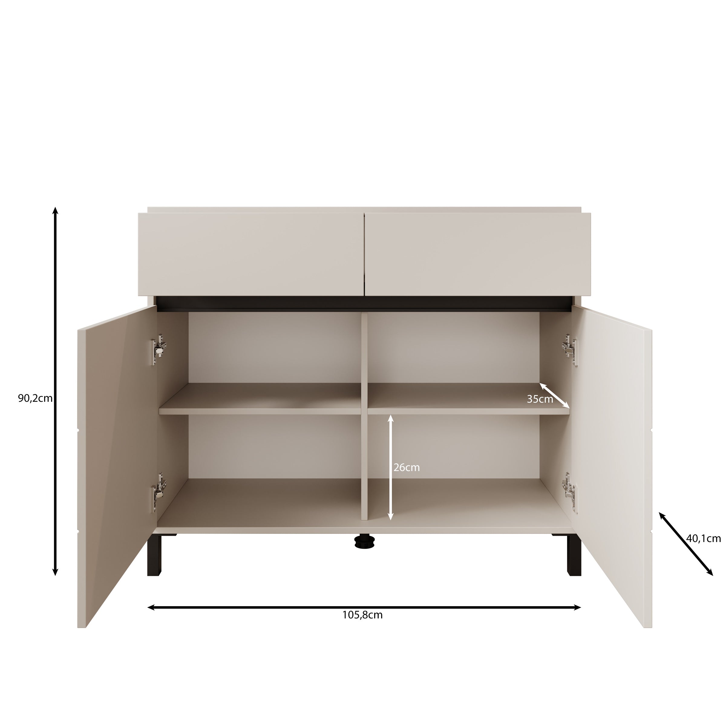 Montellini - Dressoir - Beige - 106x40x90 cm