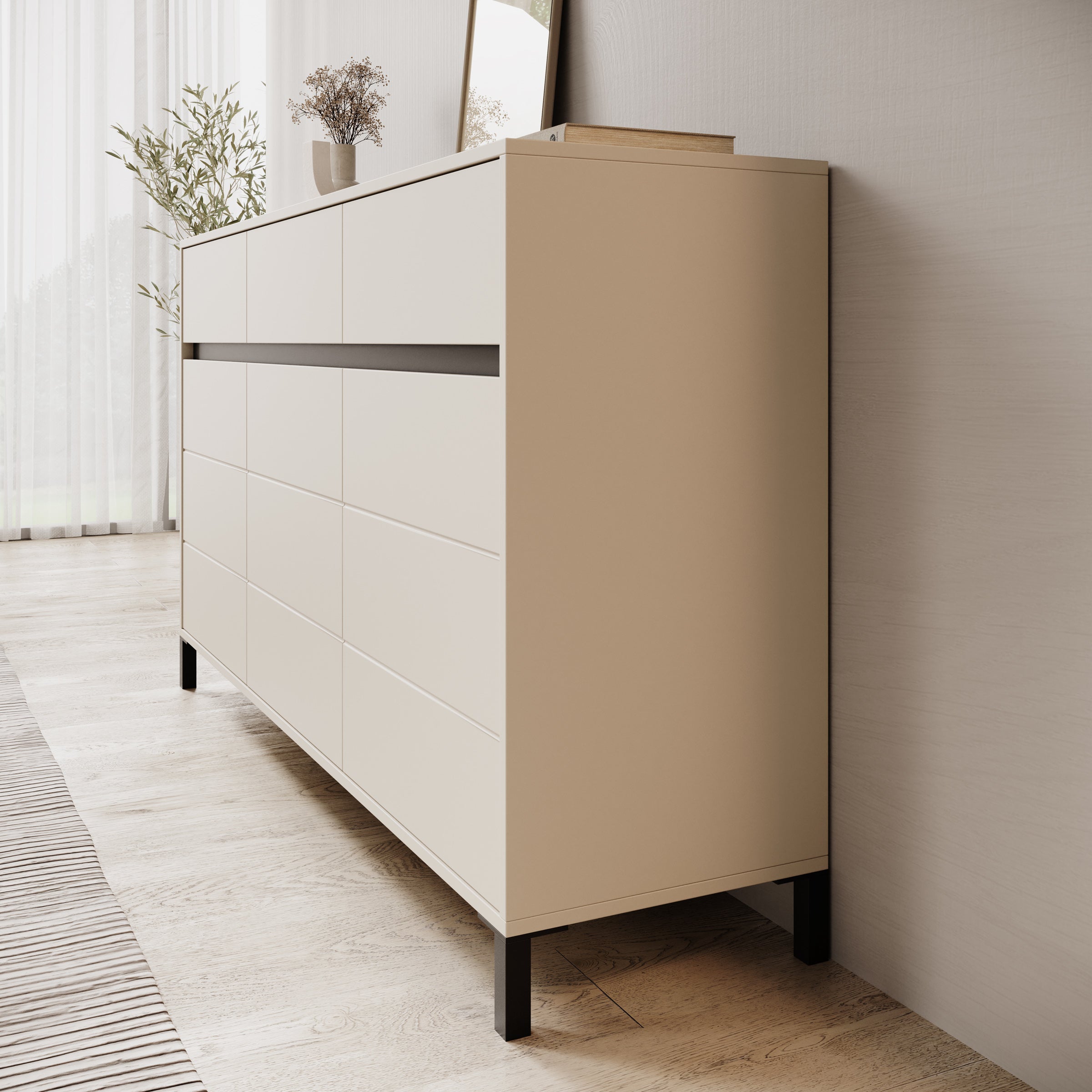 Montellini - Dressoir - Beige - 157x40x90 cm