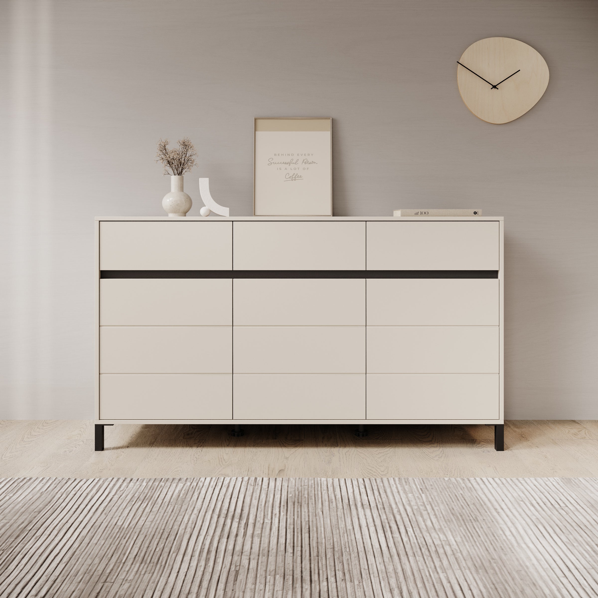 Montellini - Dressoir - Beige - 157x40x90 cm