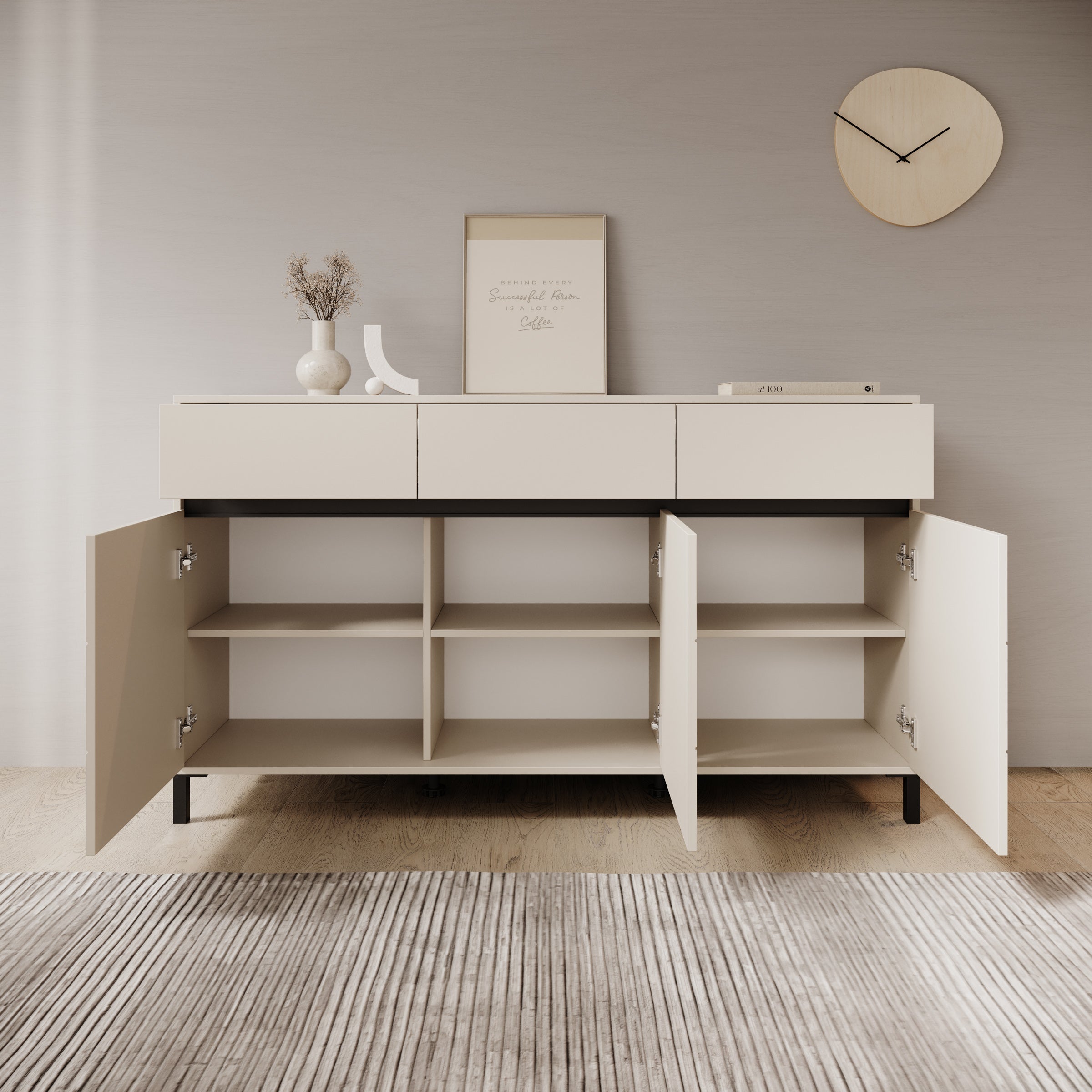 Montellini - Dressoir - Beige - 157x40x90 cm