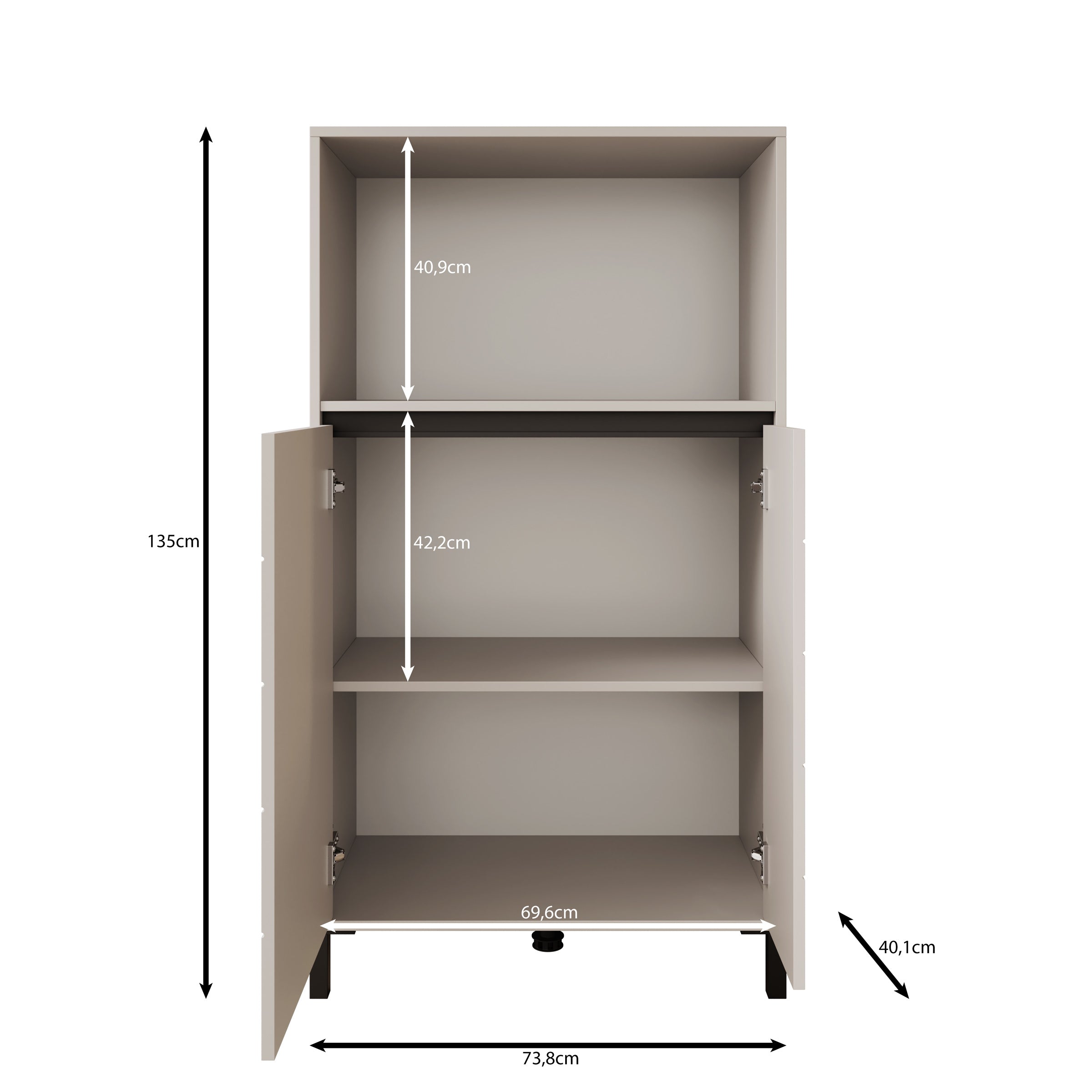 Montellini - Dressoir - Beige - 74x40x135 cm