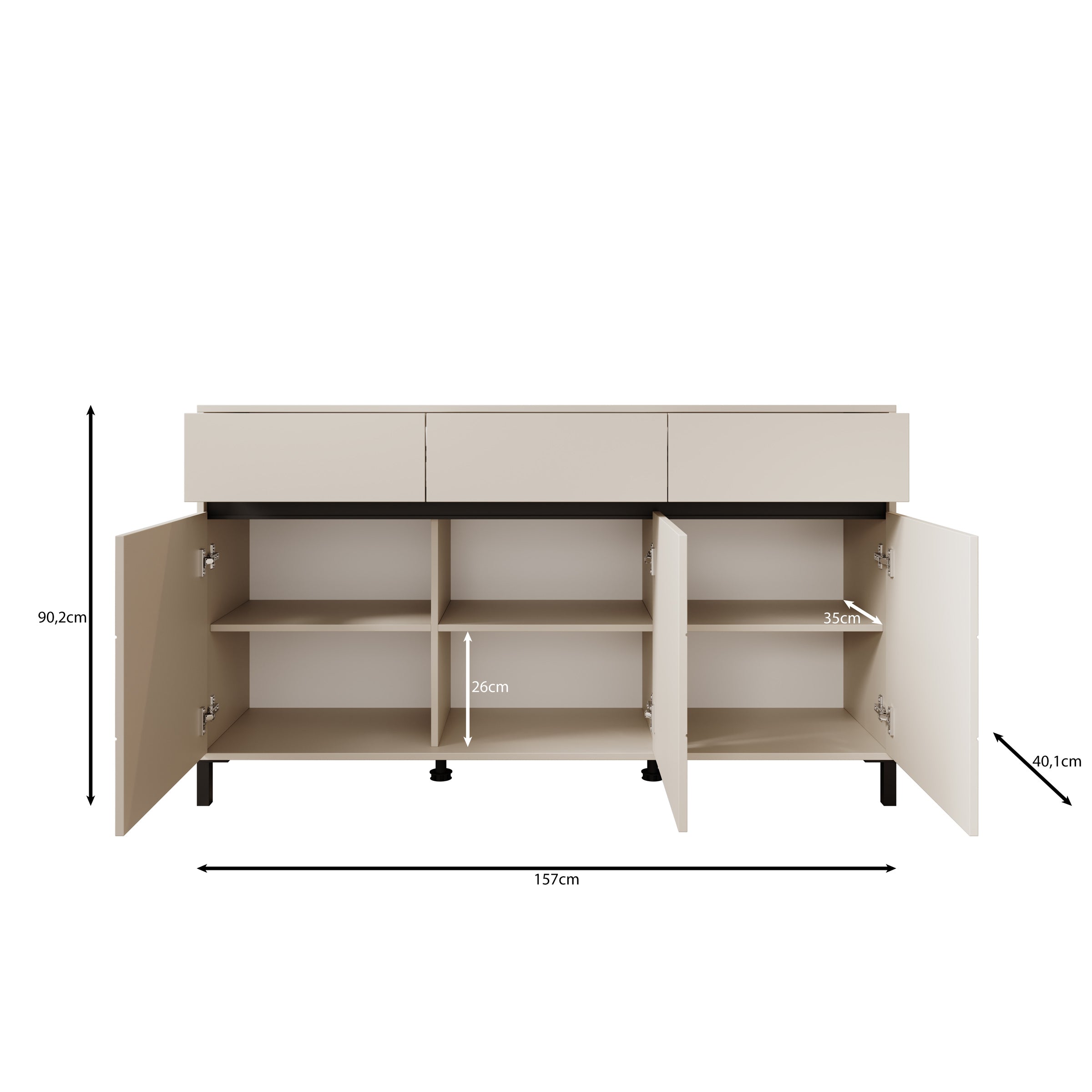 Montellini - Dressoir - Eikenpatroon - 157x40x90 cm