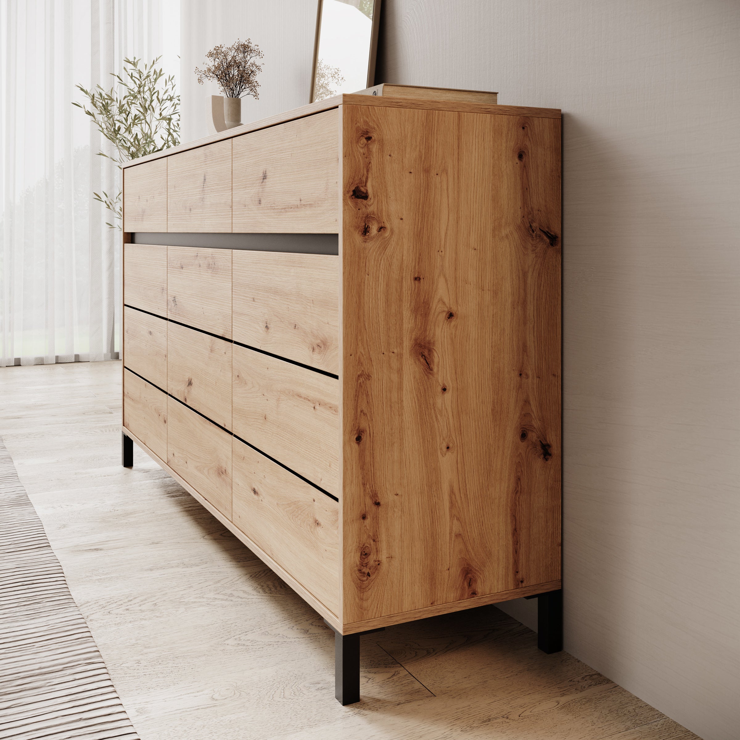 Montellini - Dressoir - Eikenpatroon - 157x40x90 cm