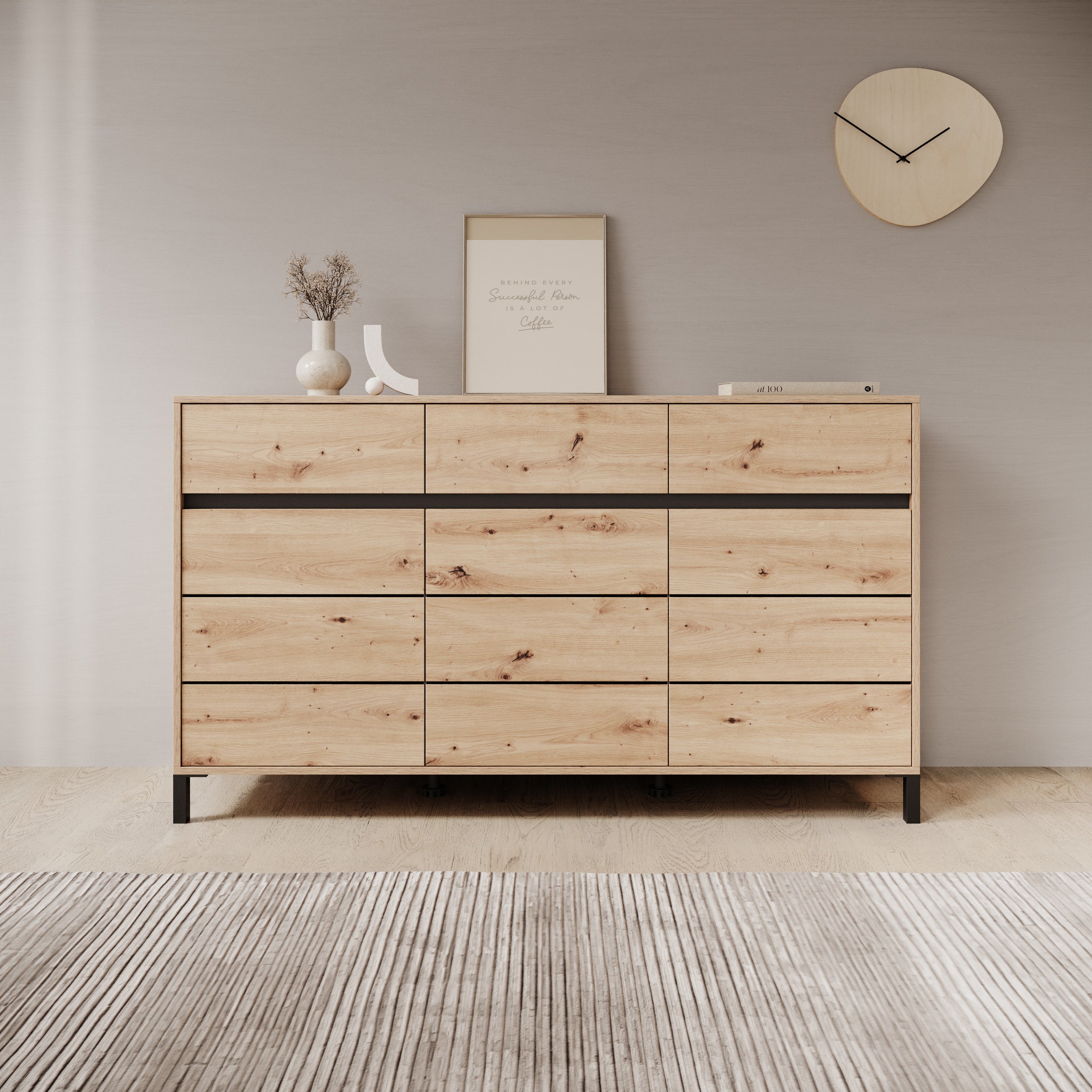 Montellini - Dressoir - Eikenpatroon - 157x40x90 cm