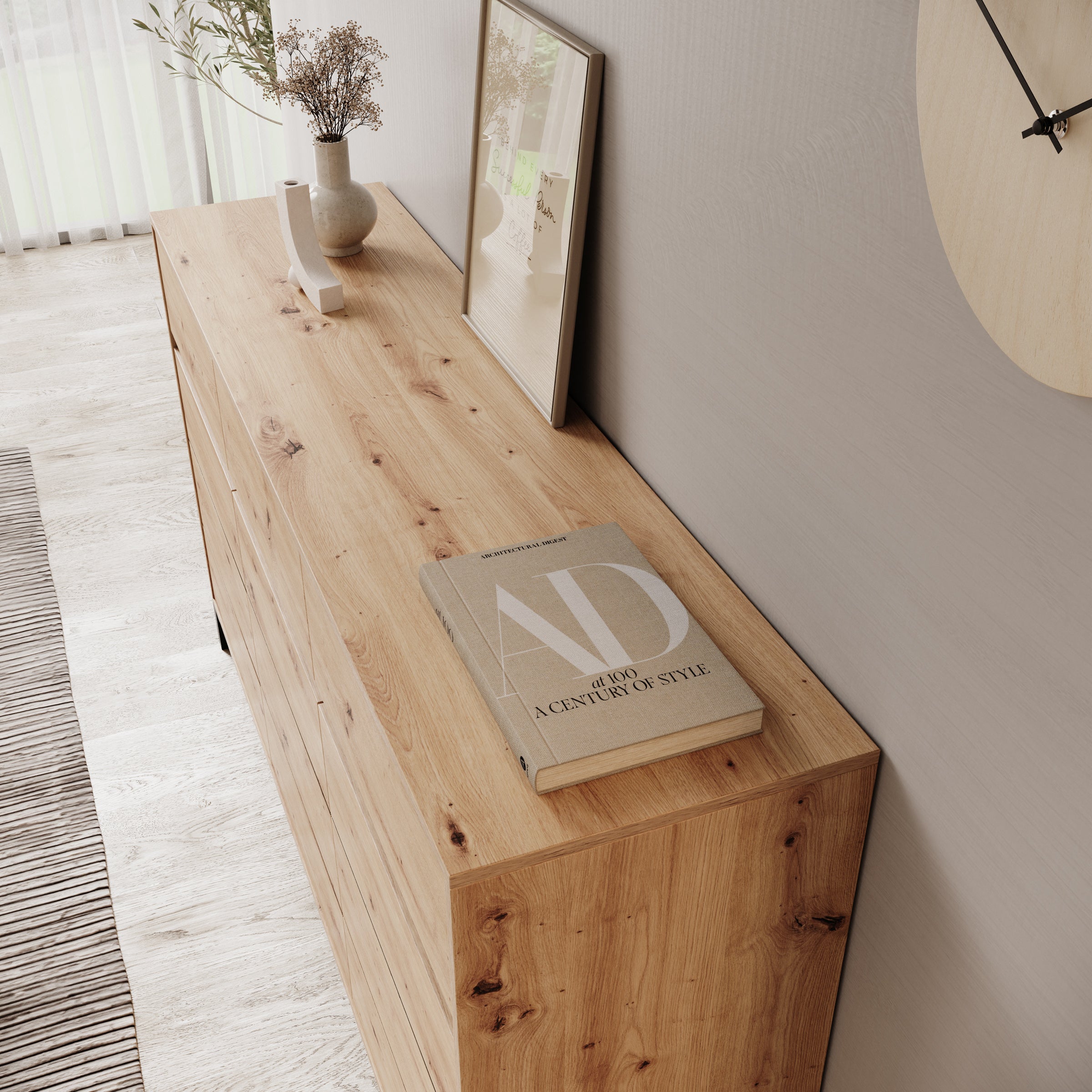 Montellini - Dressoir - Eikenpatroon - 157x40x90 cm