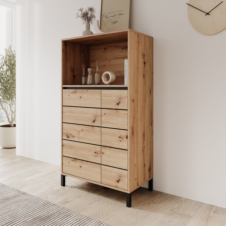 Montellini - Dressoir - Eikenpatroon - 74x40x135 cm