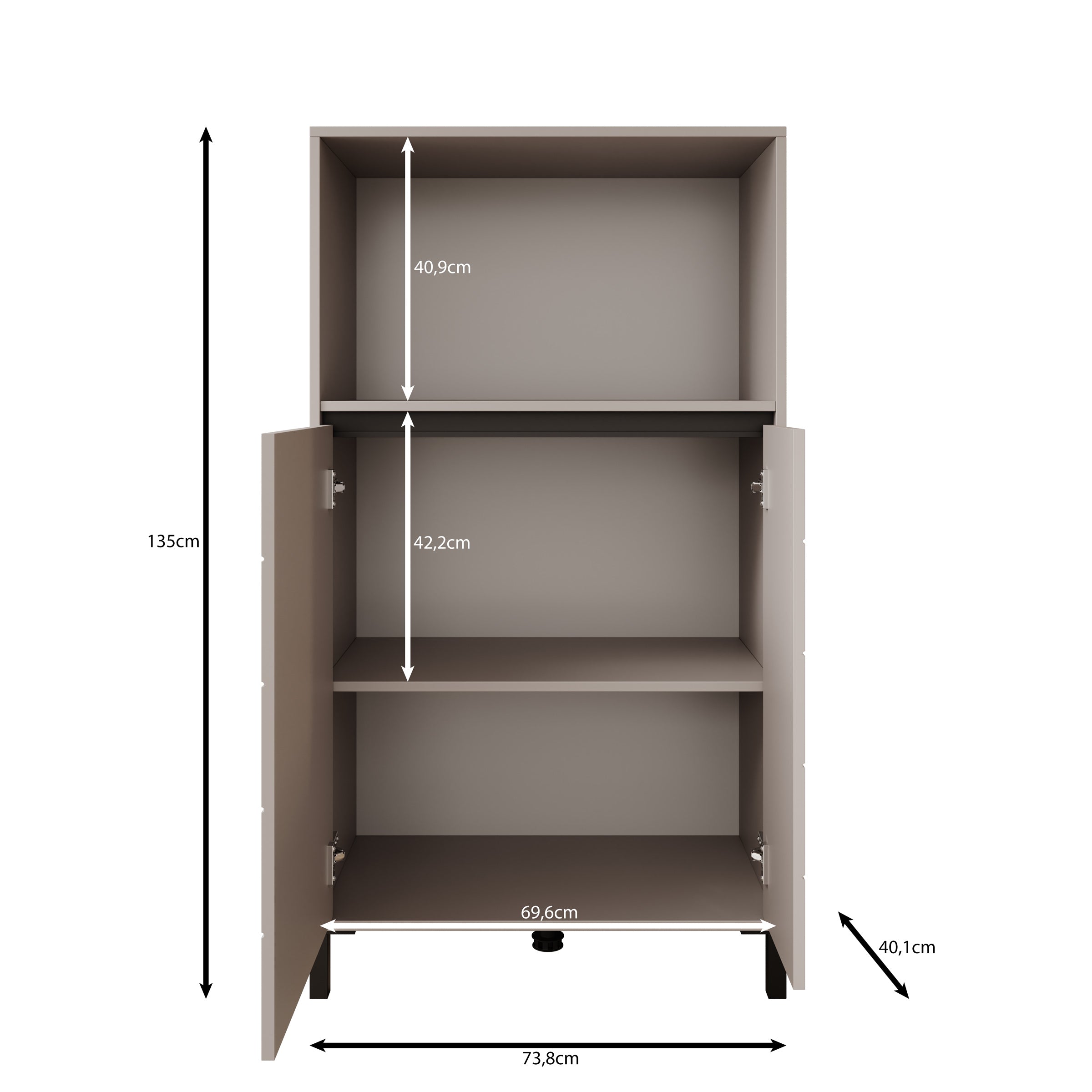 Montellini - Dressoir - Eikenpatroon - 74x40x135 cm