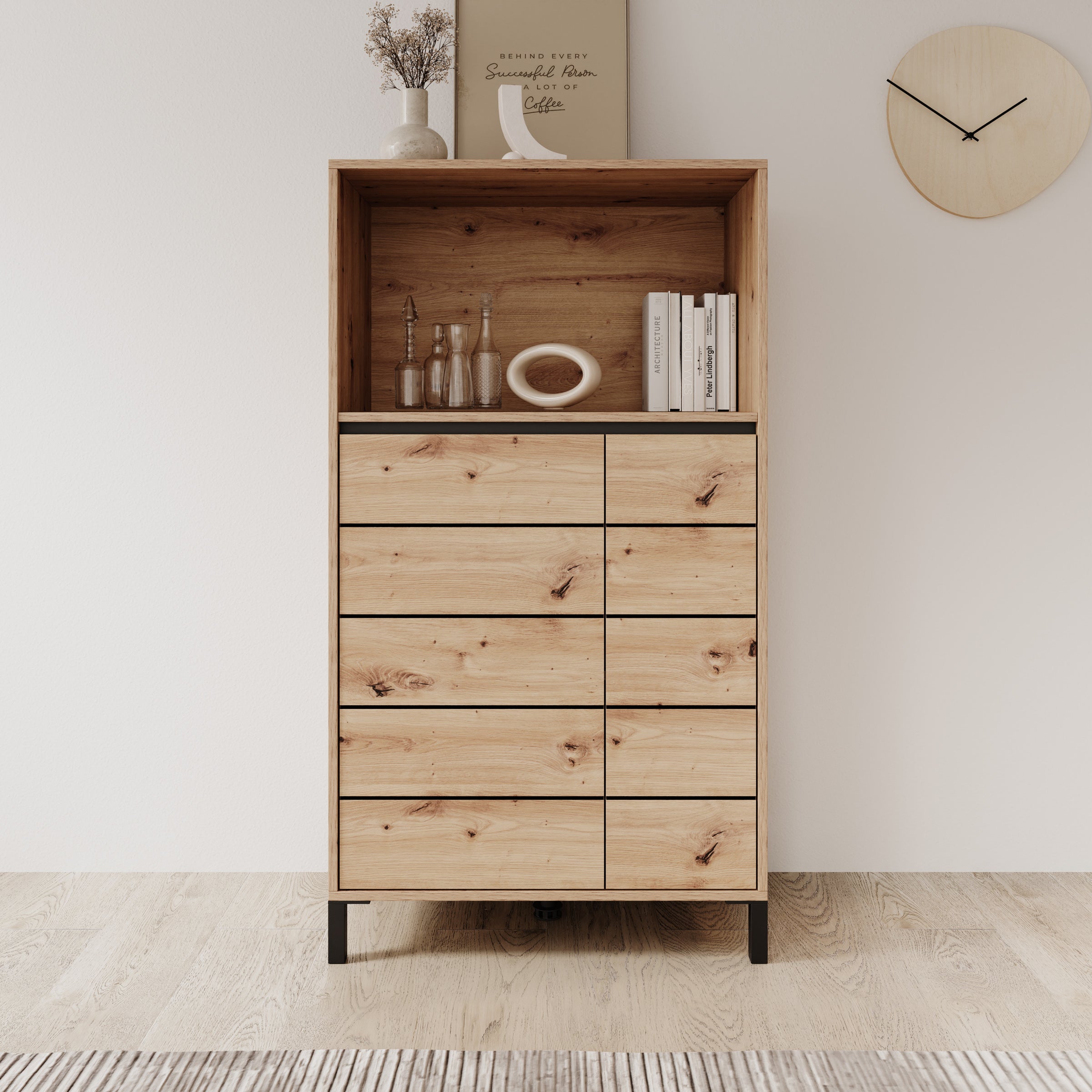 Montellini - Dressoir - Eikenpatroon - 74x40x135 cm