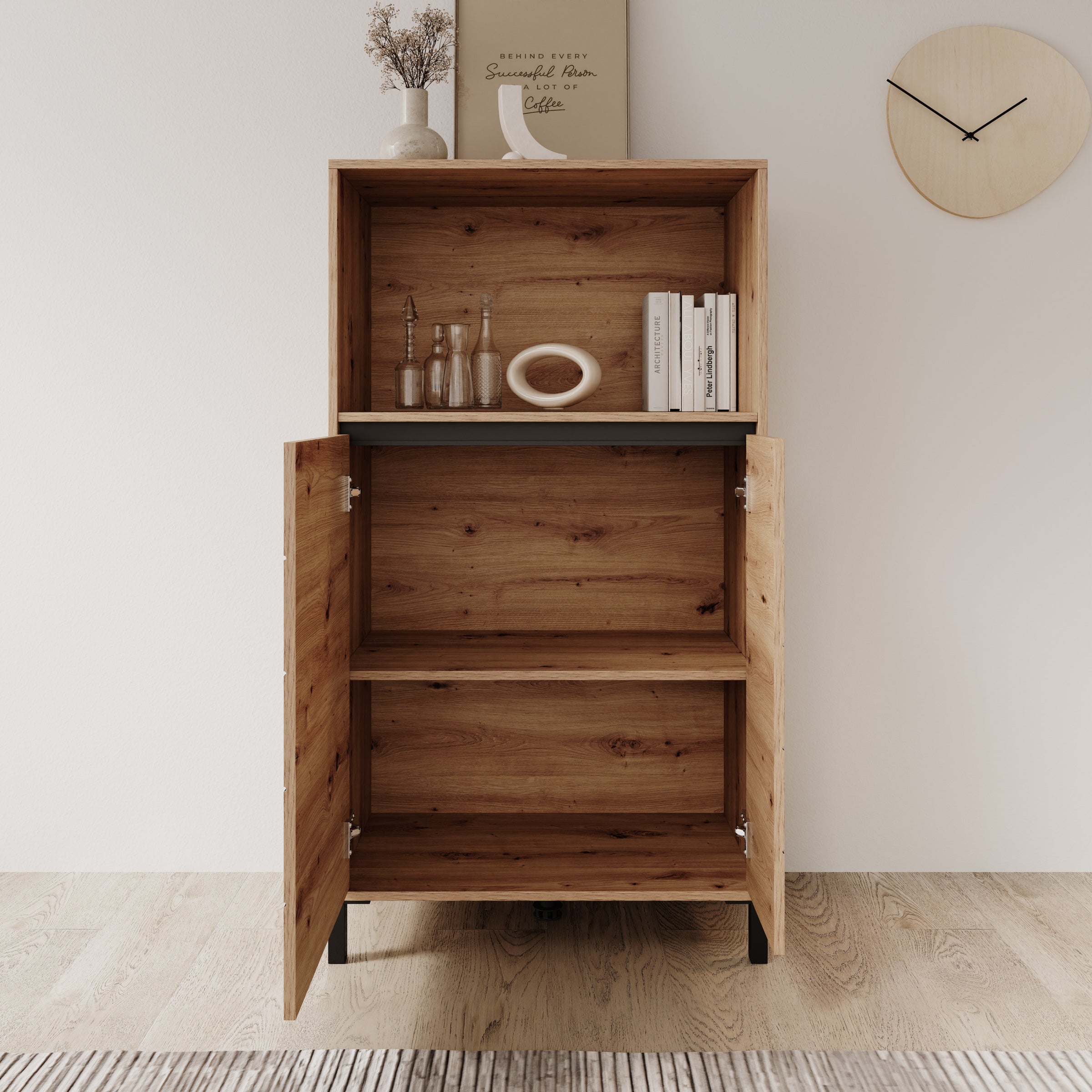 Montellini - Dressoir - Eikenpatroon - 74x40x135 cm