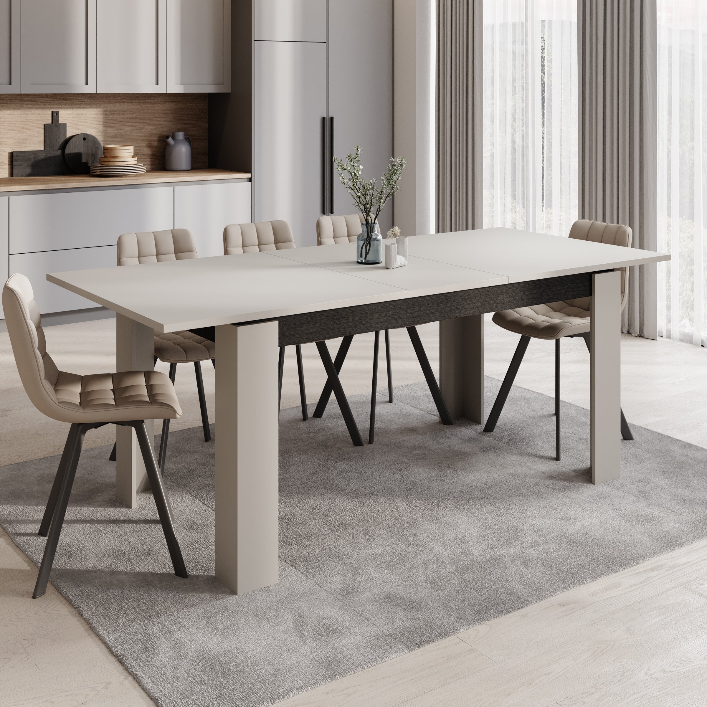 Montellini - Eetkamertafel - Beige - 160x90x77 cm