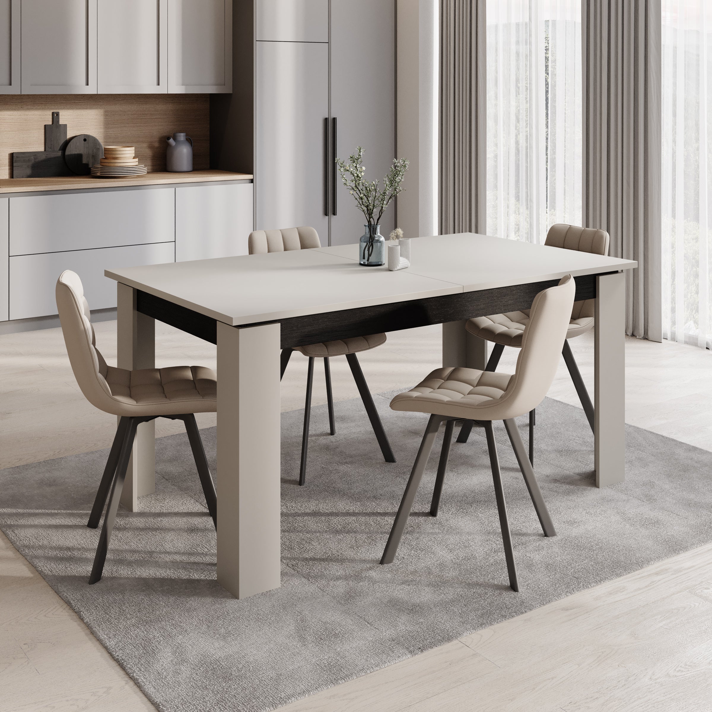 Montellini - Eetkamertafel - Beige - 160x90x77 cm