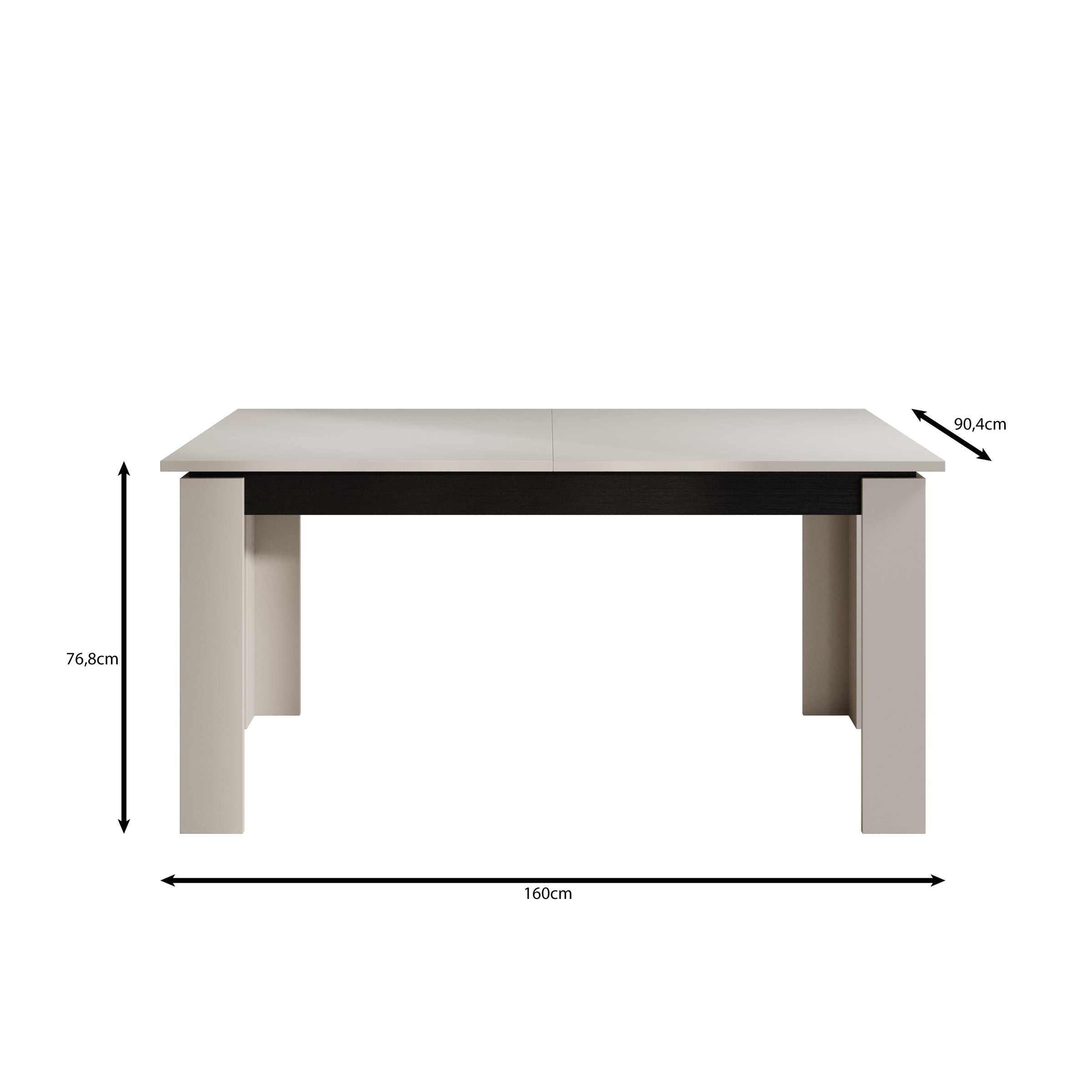 Montellini - Eetkamertafel - Beige - 160x90x77 cm