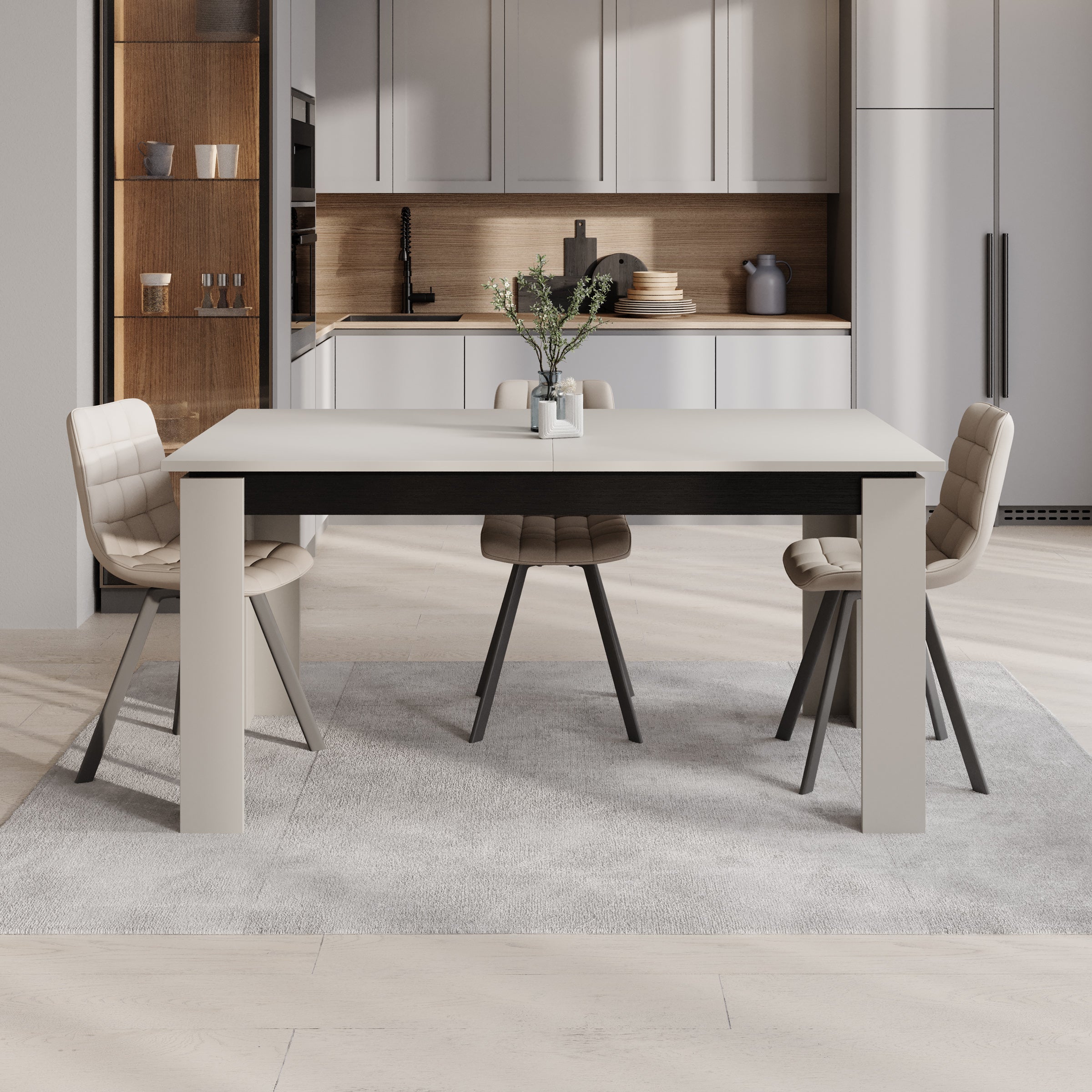 Montellini - Eetkamertafel - Beige - 160x90x77 cm