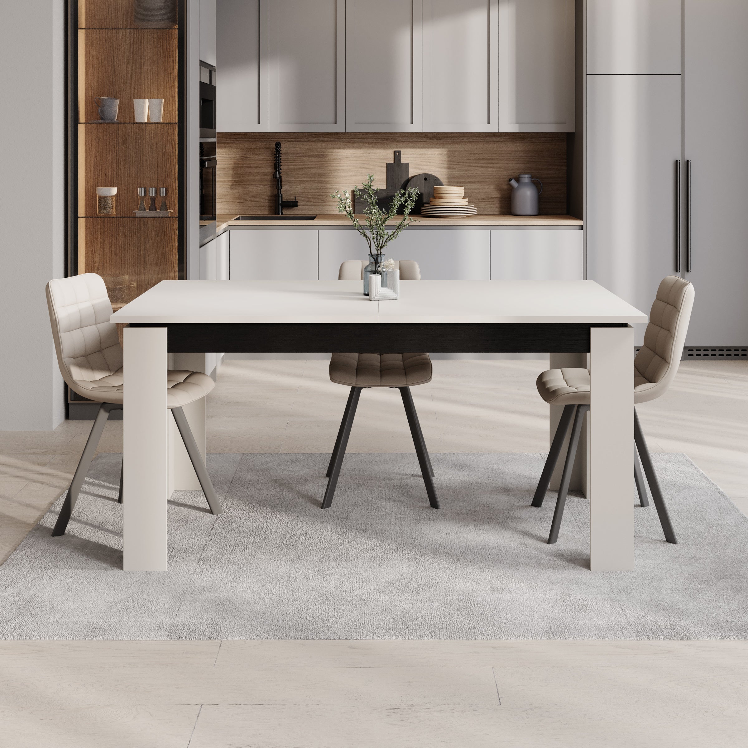 Montellini - Eetkamertafel - Beige - 160x90x77 cm