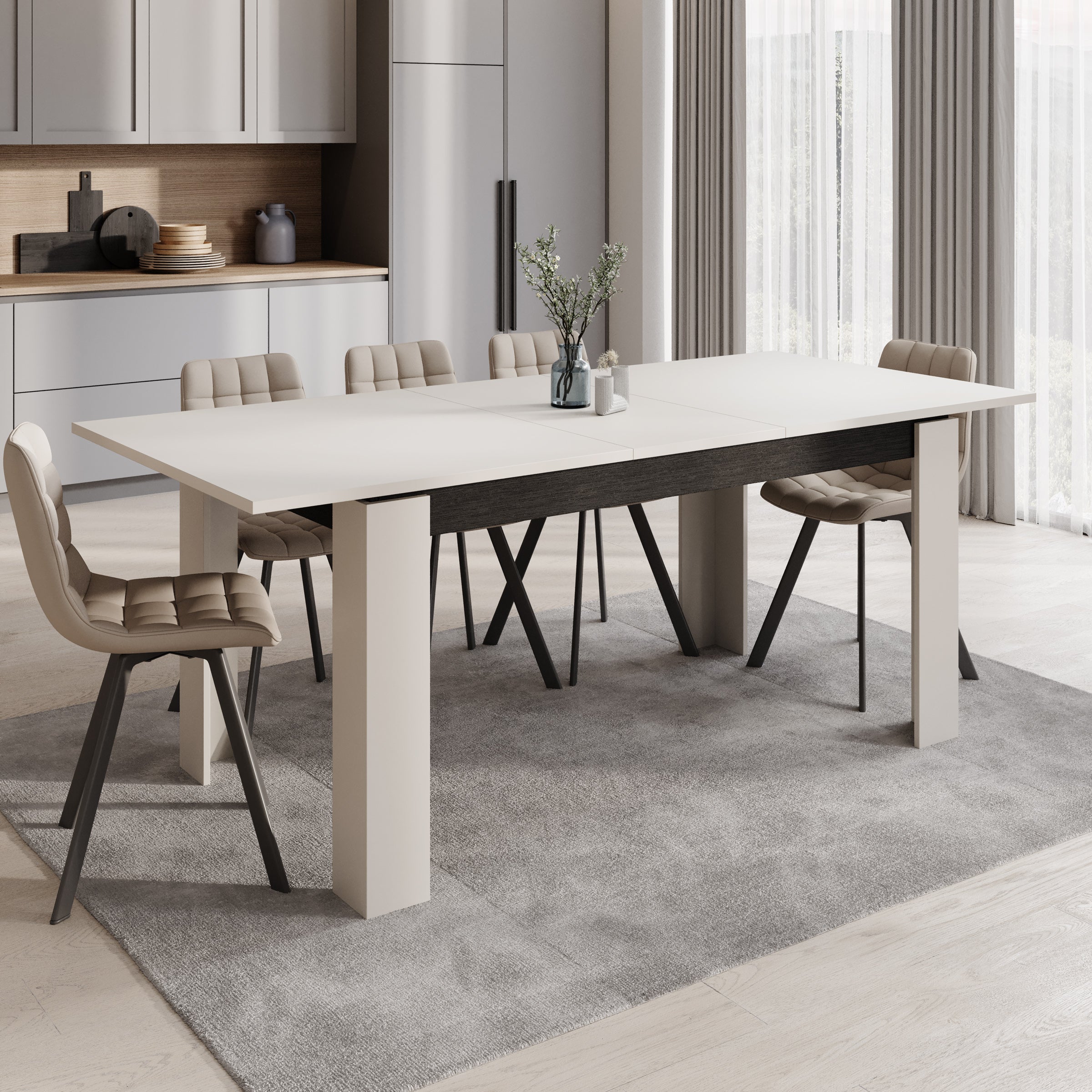 Montellini - Eetkamertafel - Beige - 160x90x77 cm