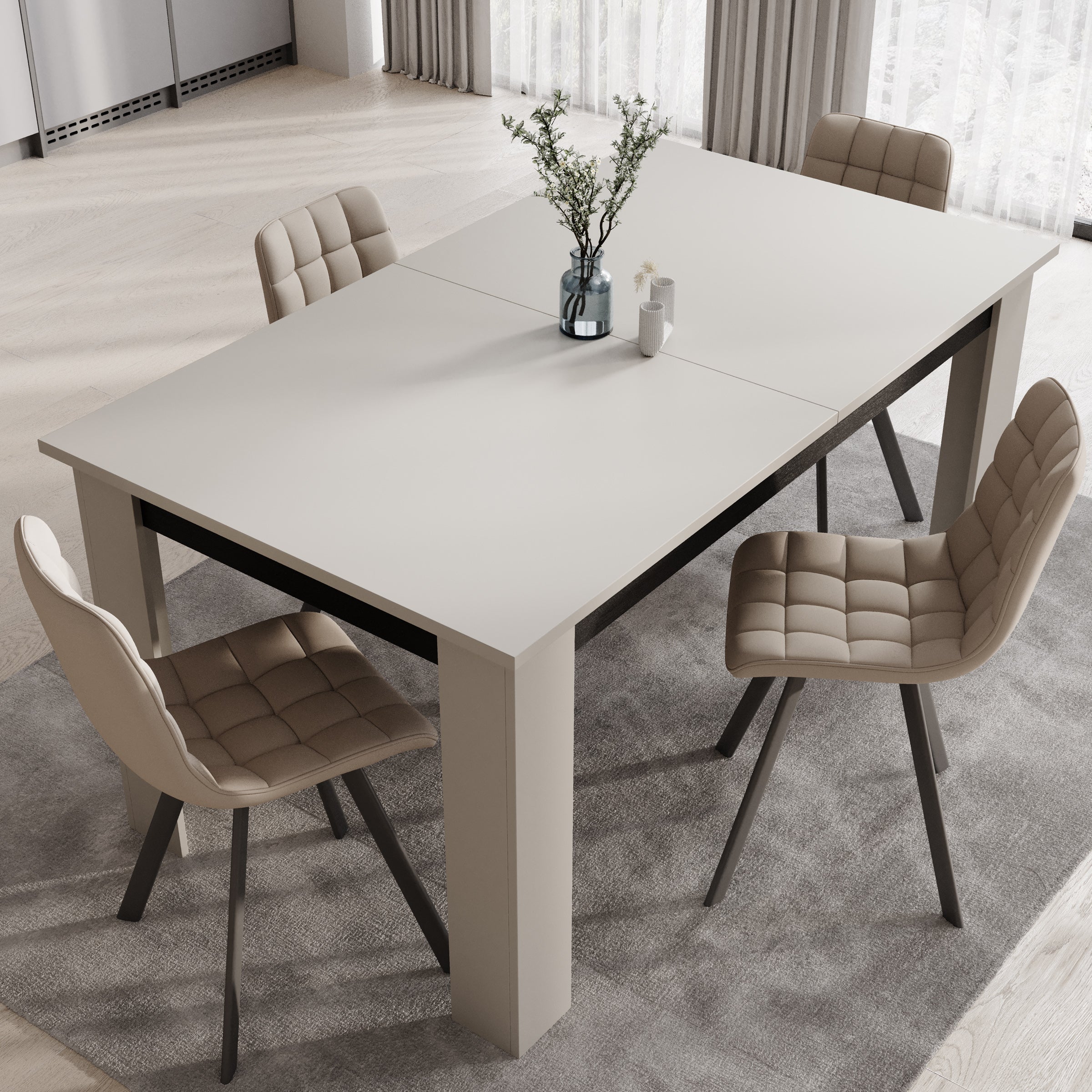 Montellini - Eetkamertafel - Beige - 160x90x77 cm