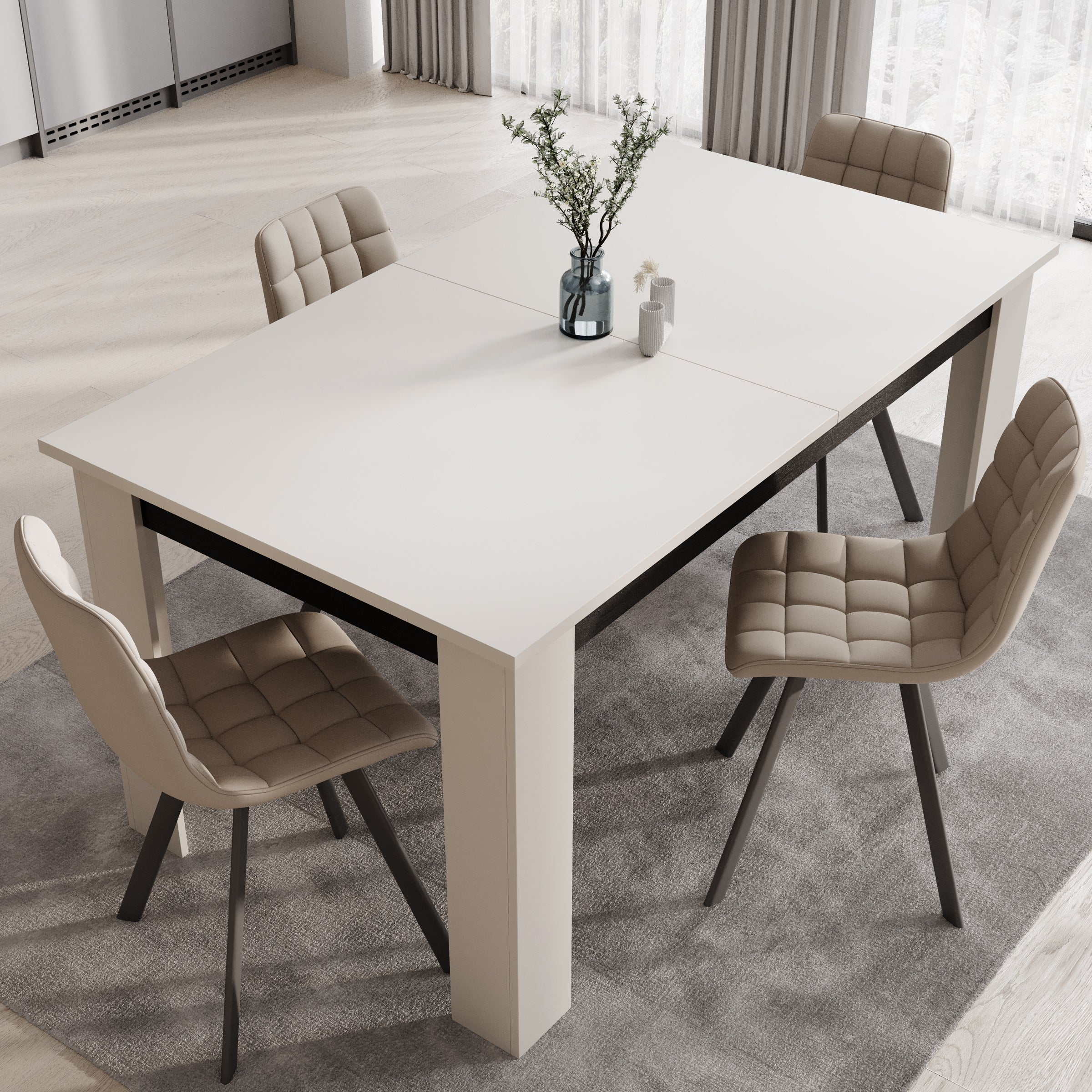 Montellini - Eetkamertafel - Beige - 160x90x77 cm