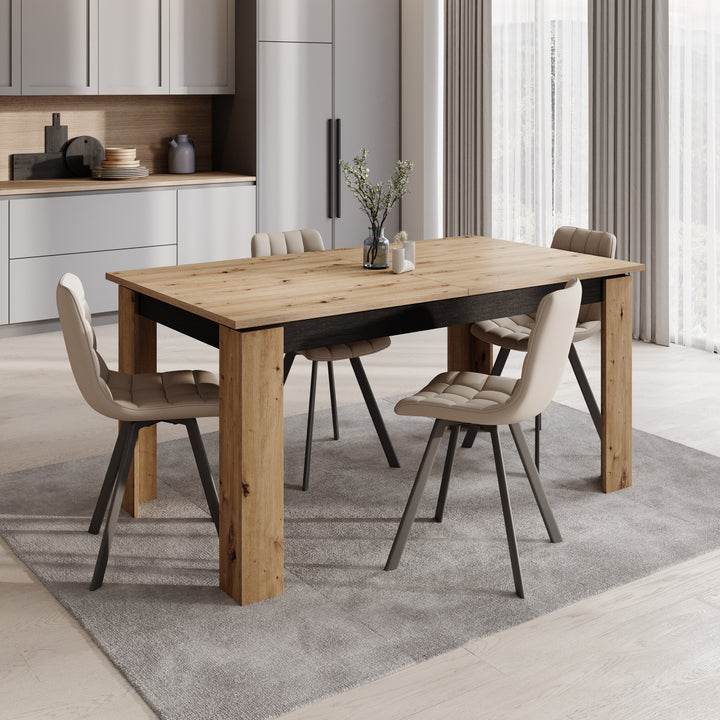 Montellini - Eetkamertafel - Eikenpatroon - 160x90x77 cm