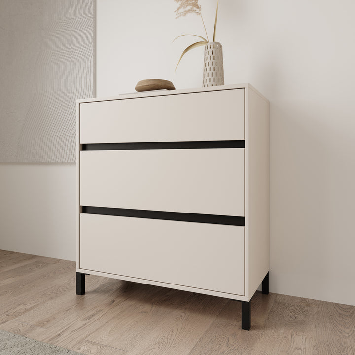 Montellini - Ladekast met 3 lades - Beige - 80x40x90 cm